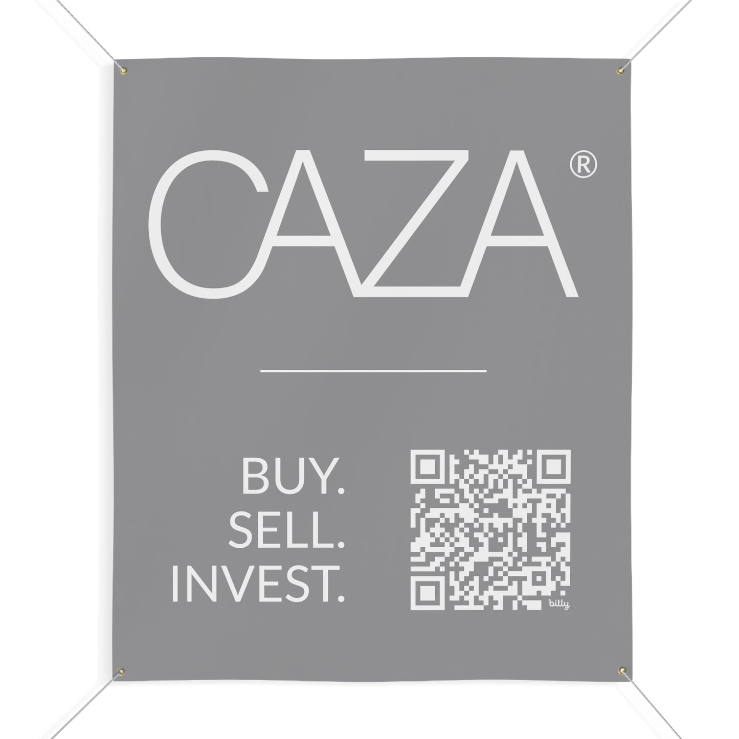 Buy. Sell. Invest. | Matte Banner (Grey)