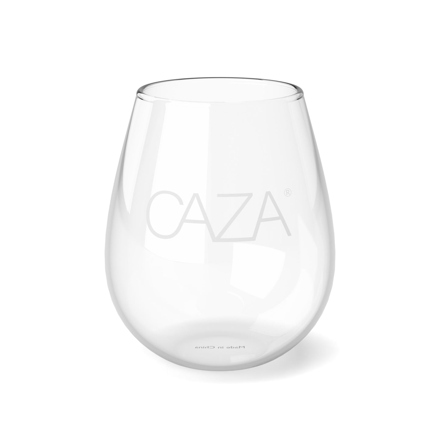 Stemless Wine Glass | White CAZA Logo