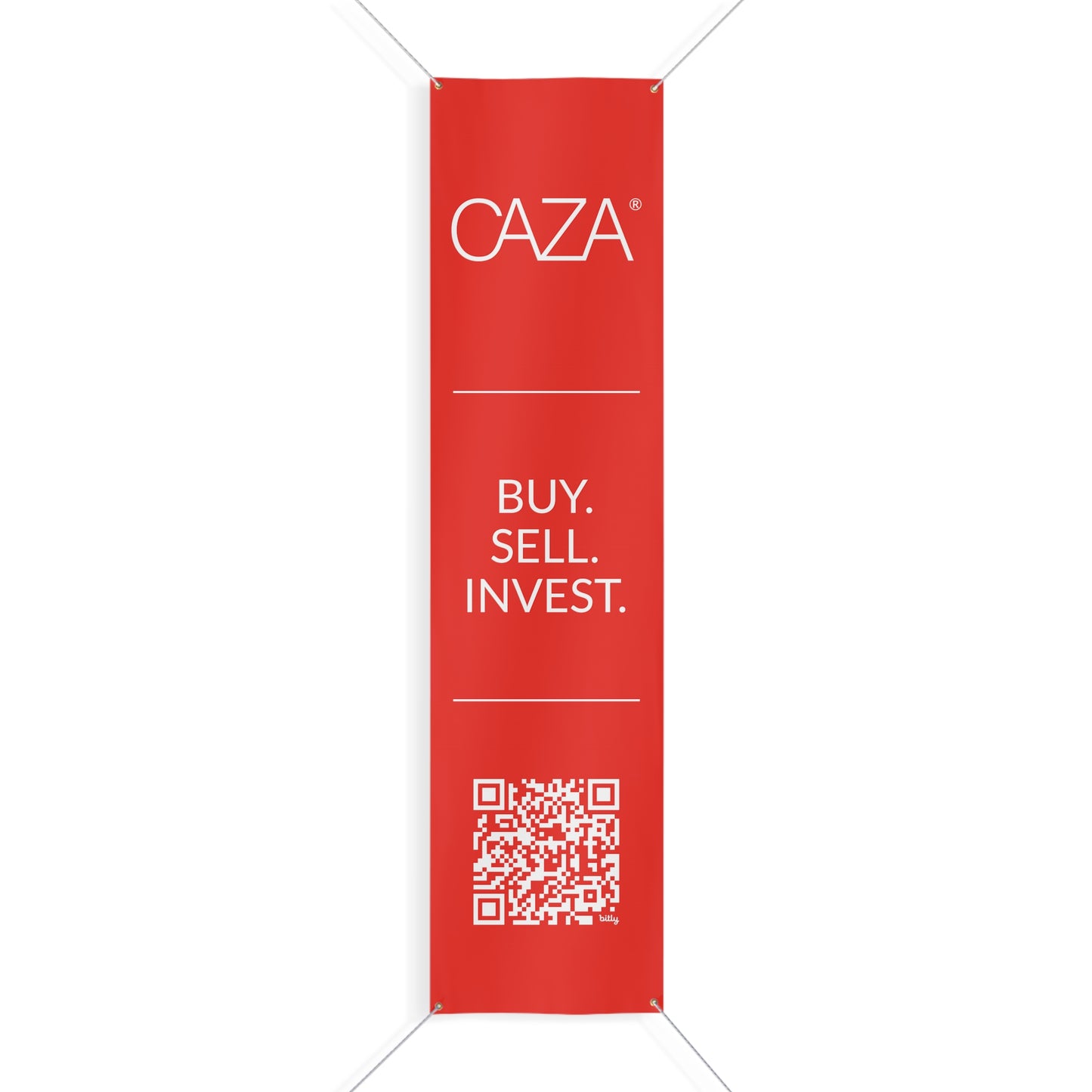 Buy. Sell. Invest. | Matte Banner (Red)