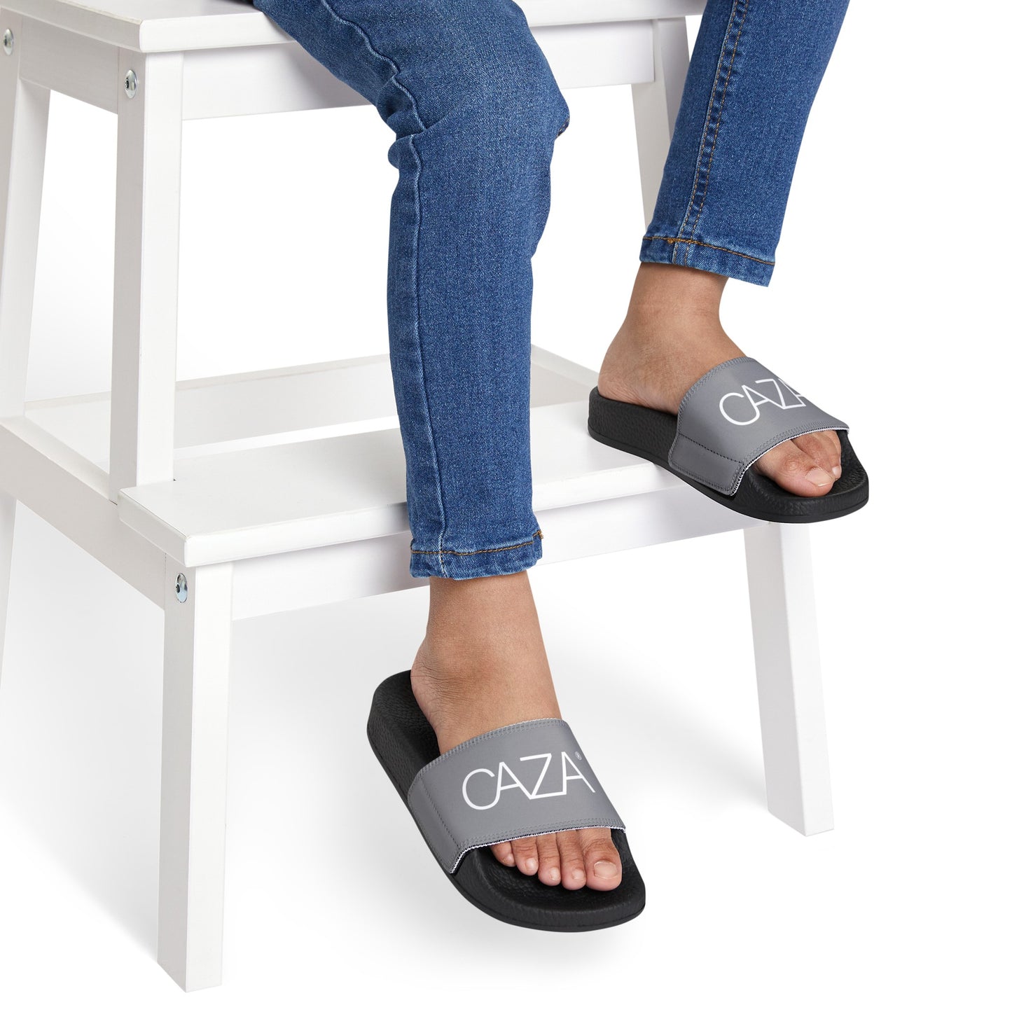 Youth PU Slide Sandals (Grey)