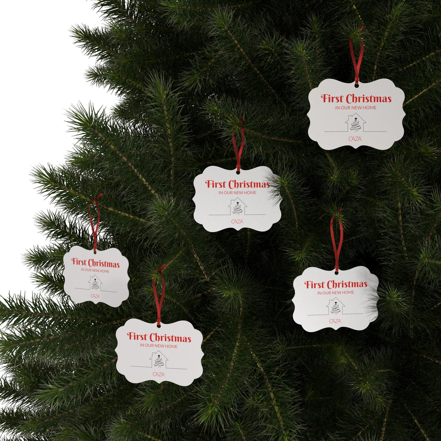 1st Christmas Aluminum Ornaments (White)