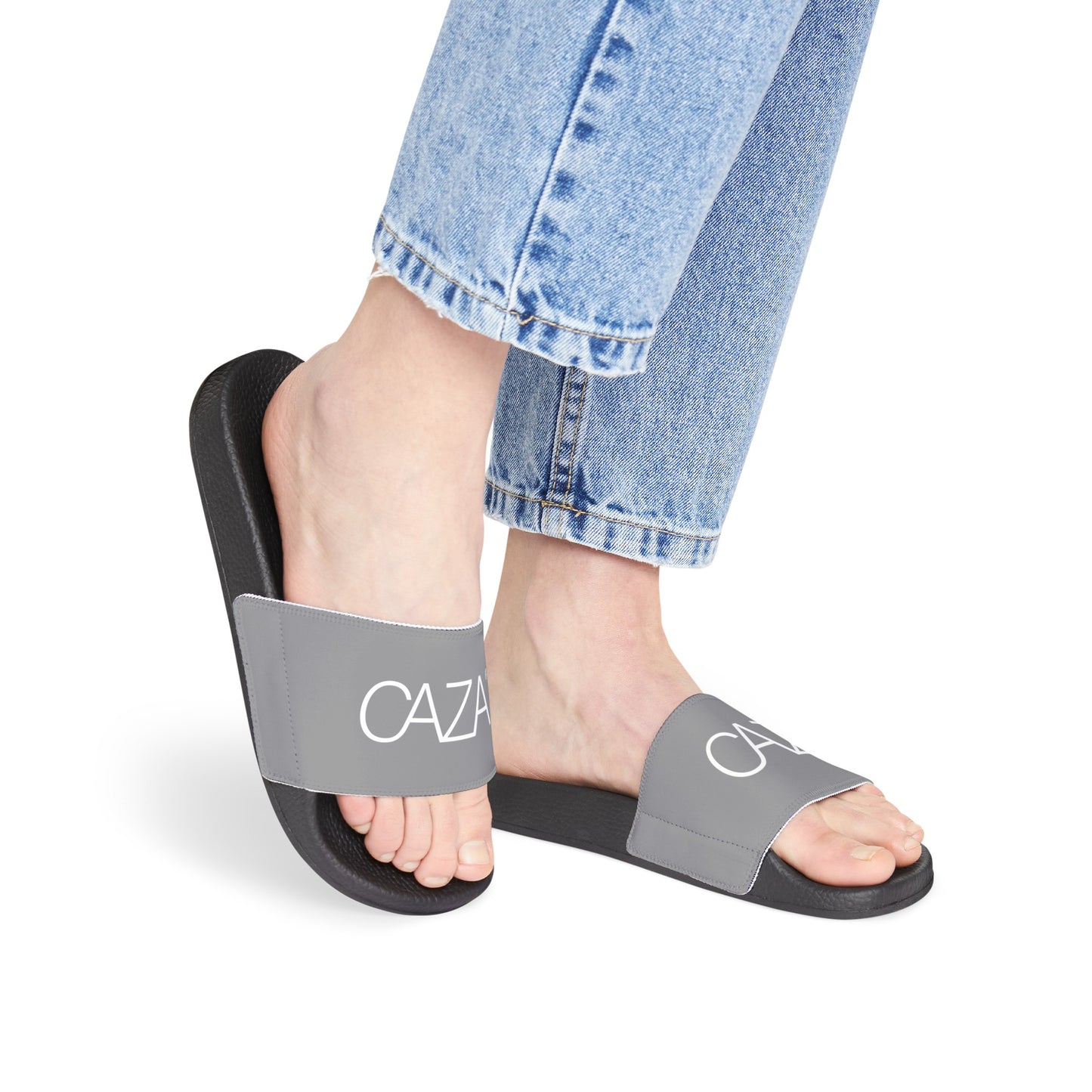 Women's PU Slide Sandals (Grey)