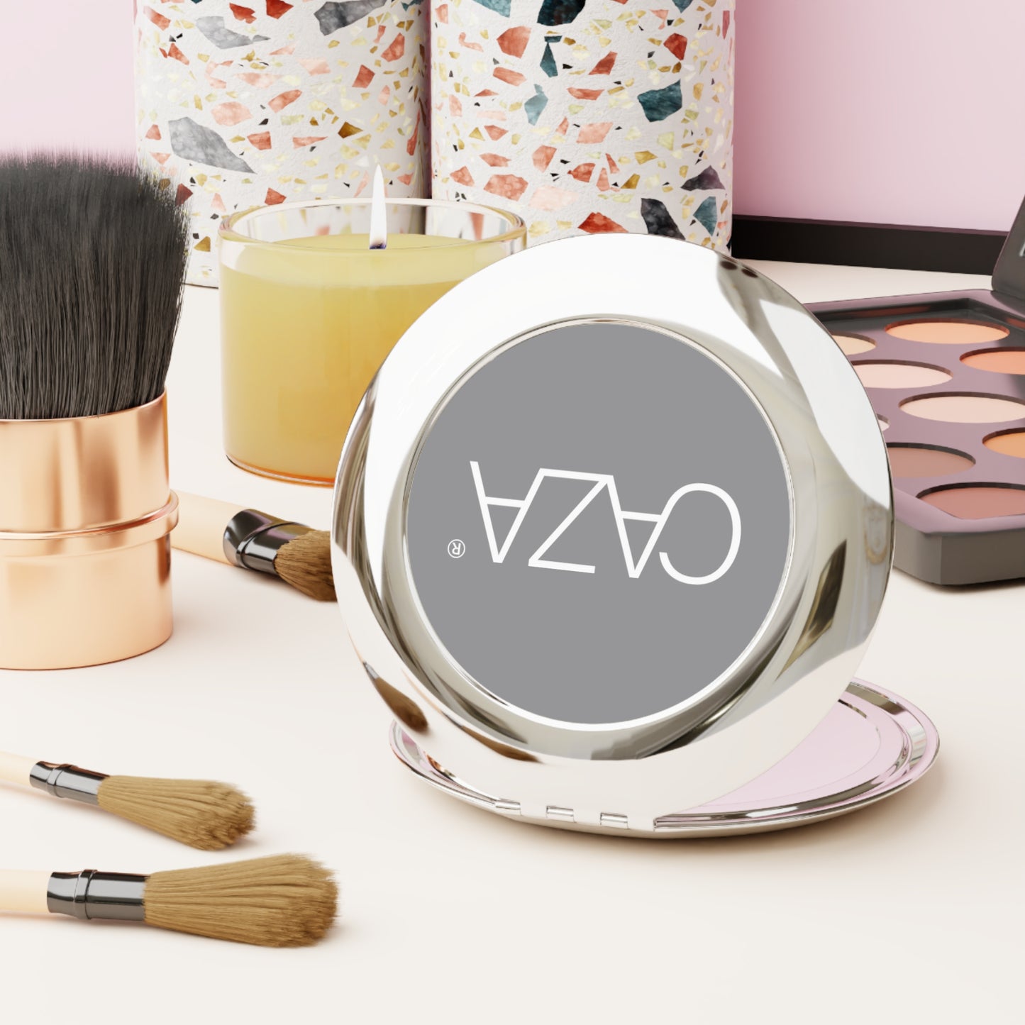 Compact Travel Mirror (Grey)