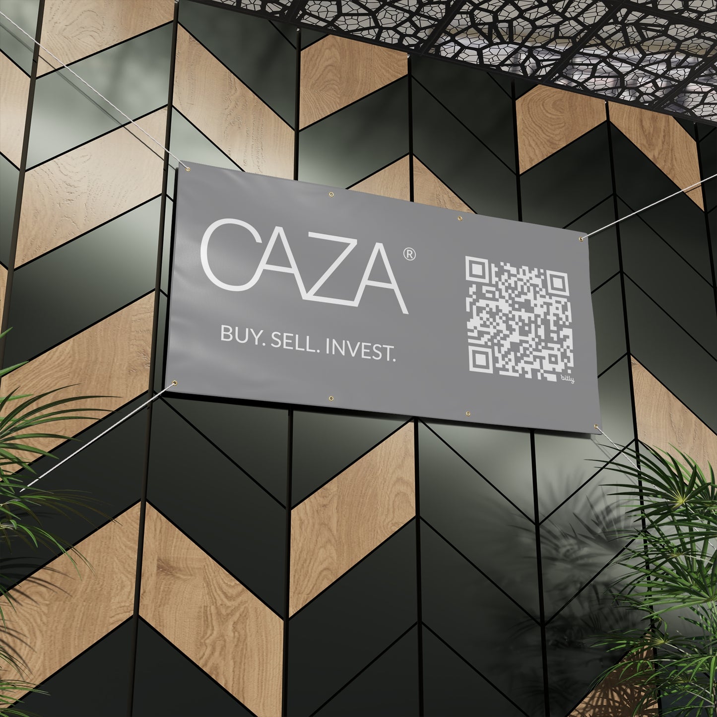 Buy. Sell. Invest. | Matte Banner (Grey)