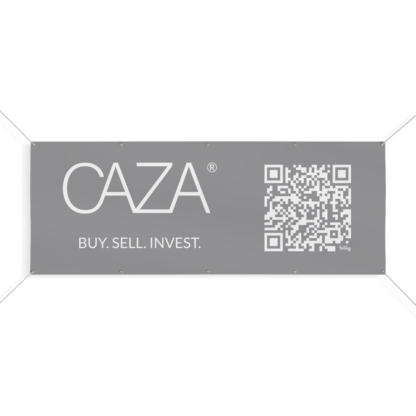 Buy. Sell. Invest. | Matte Banner (Grey)