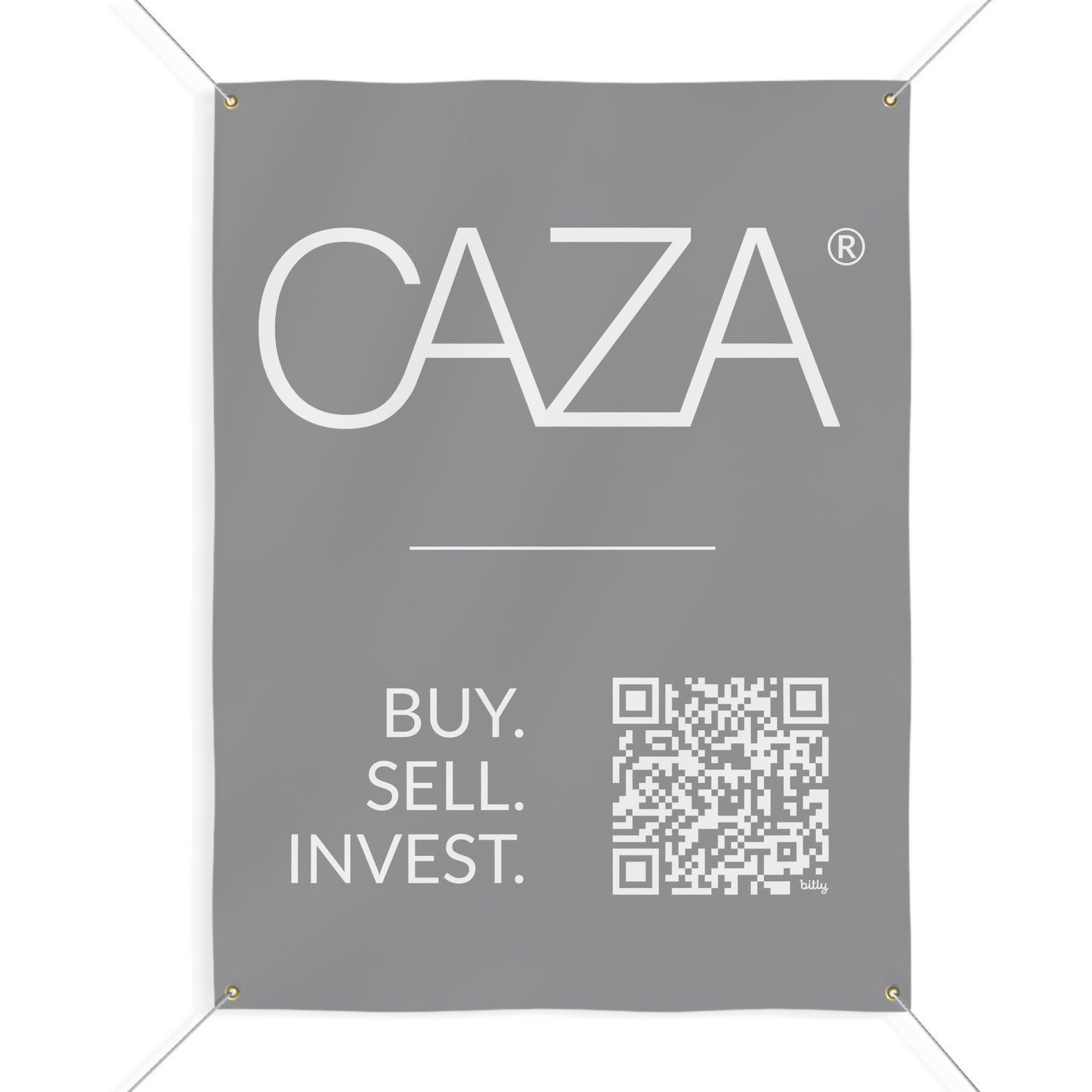 Buy. Sell. Invest. | Matte Banner (Grey)