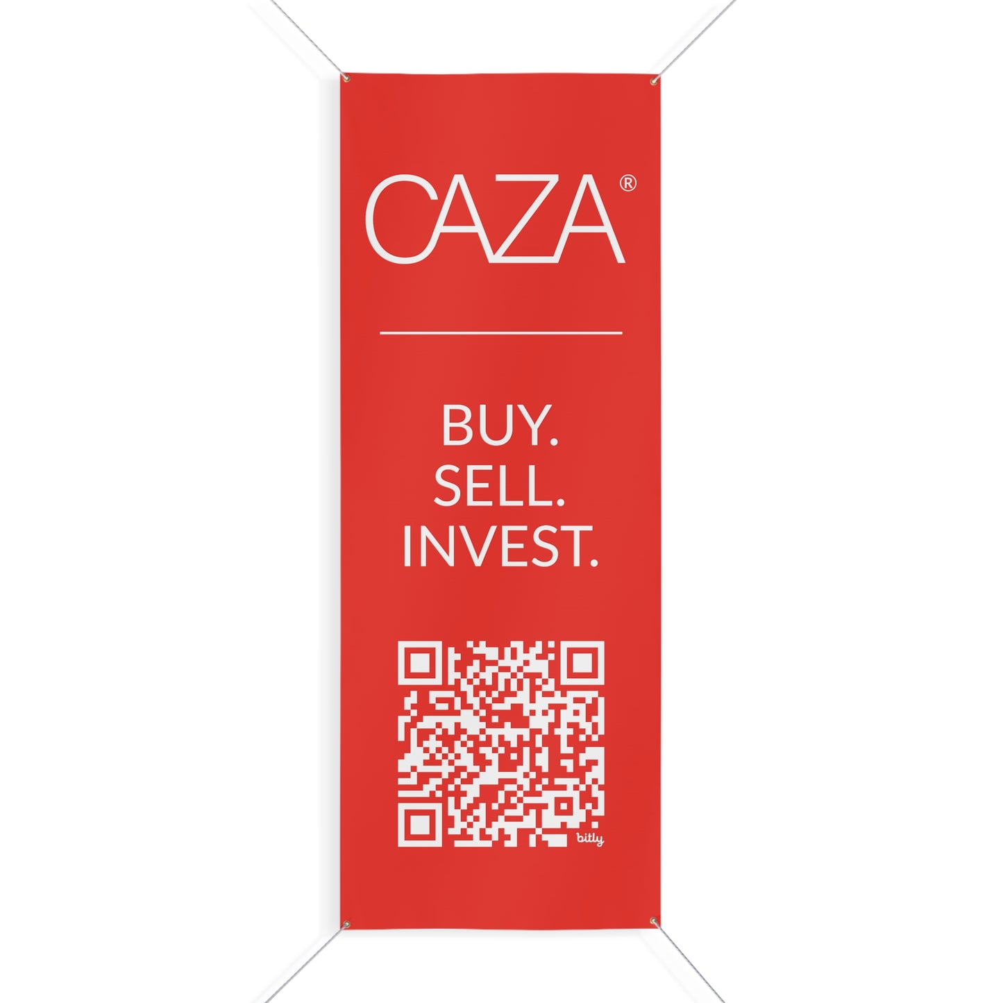 Buy. Sell. Invest. | Matte Banner (Red)