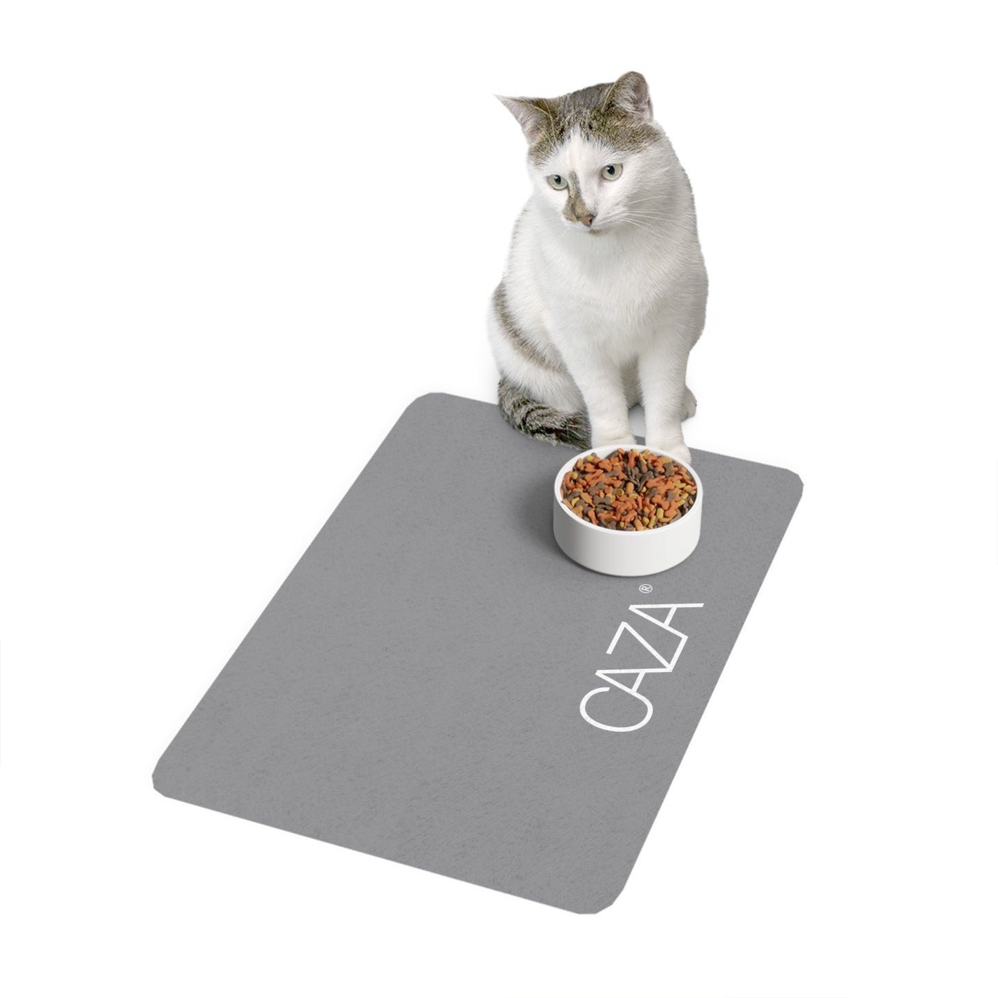 Rectangle Pet Food Mat (Grey)