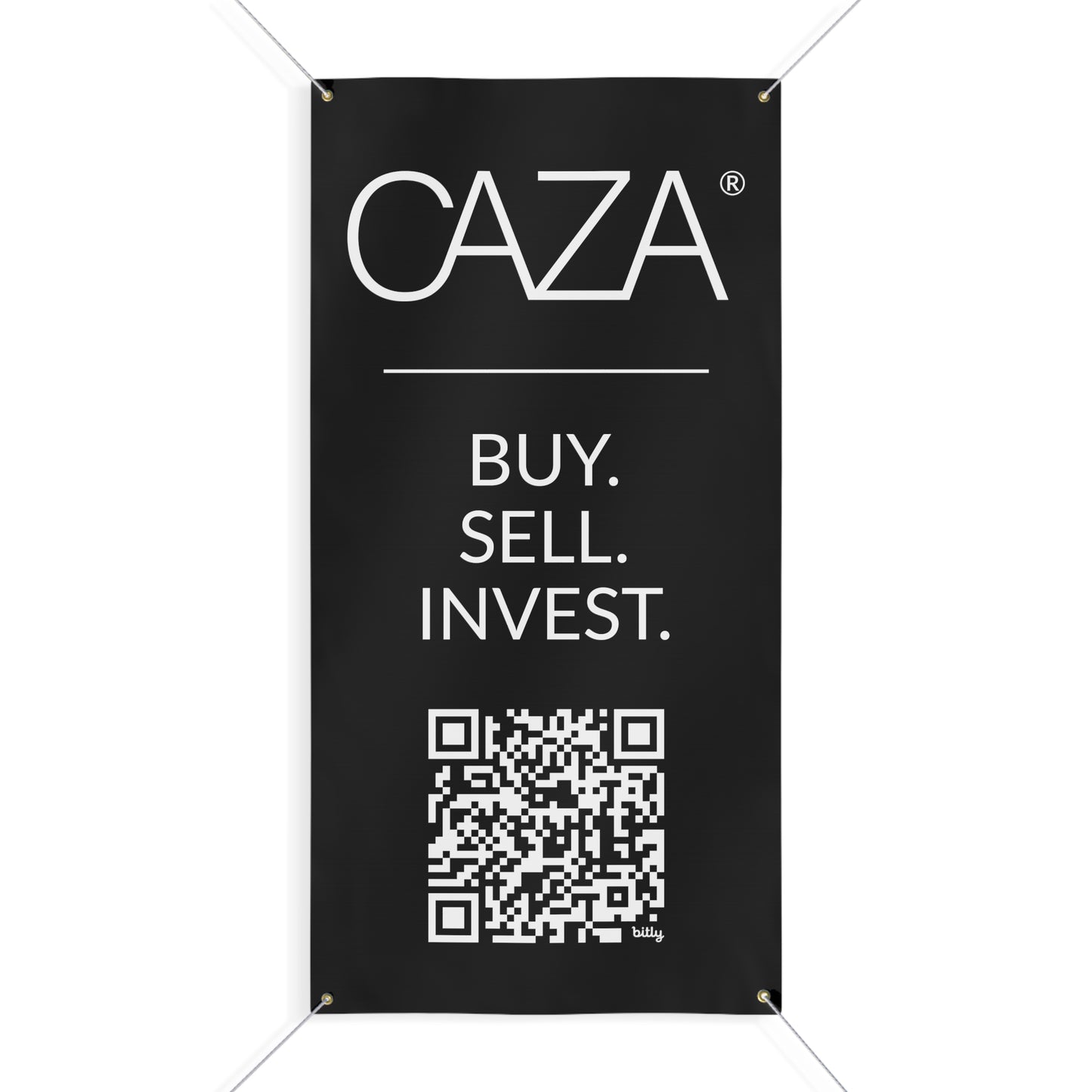 Buy. Sell. Invest. | Matte Banner (Black)