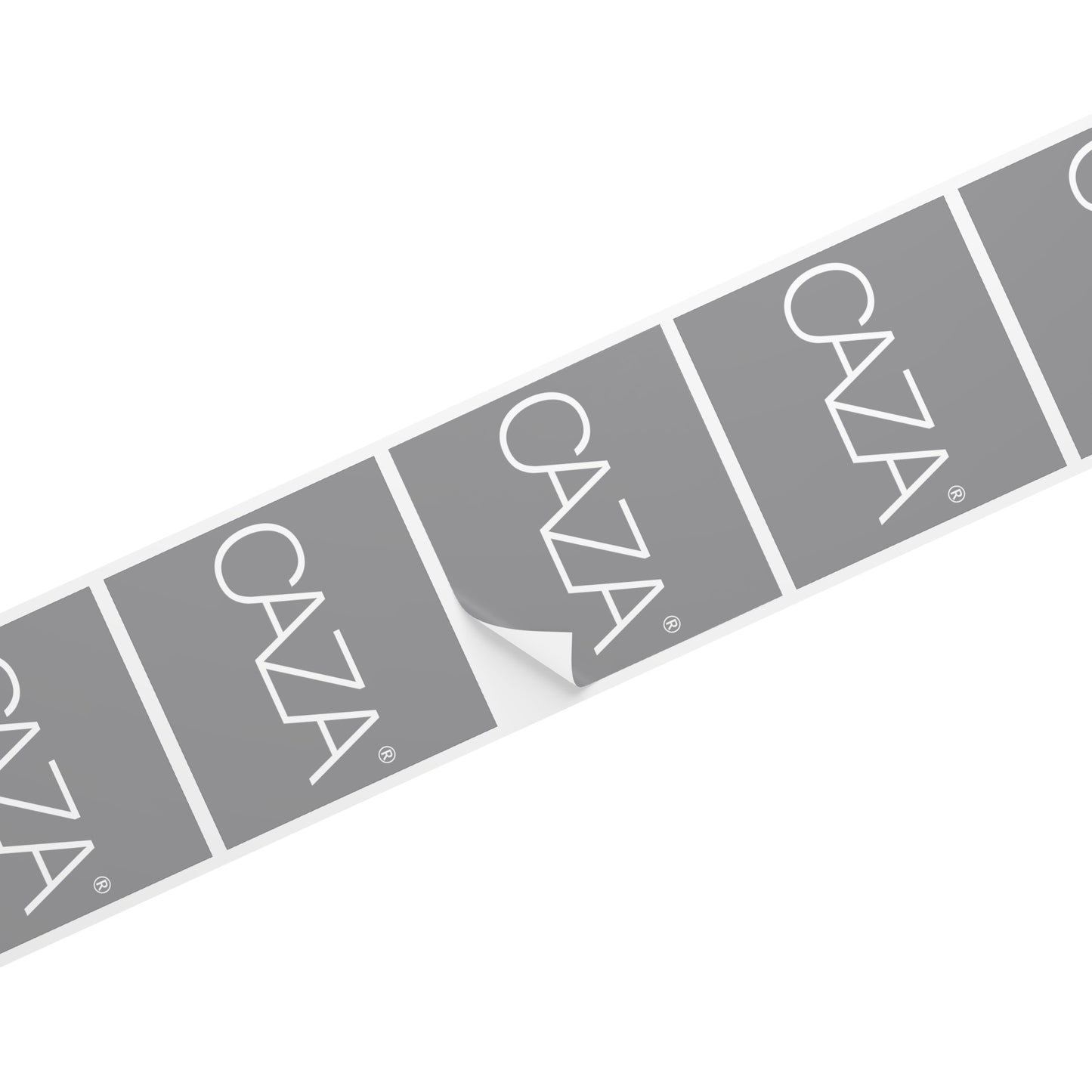 Square Sticker Label Rolls (Grey)