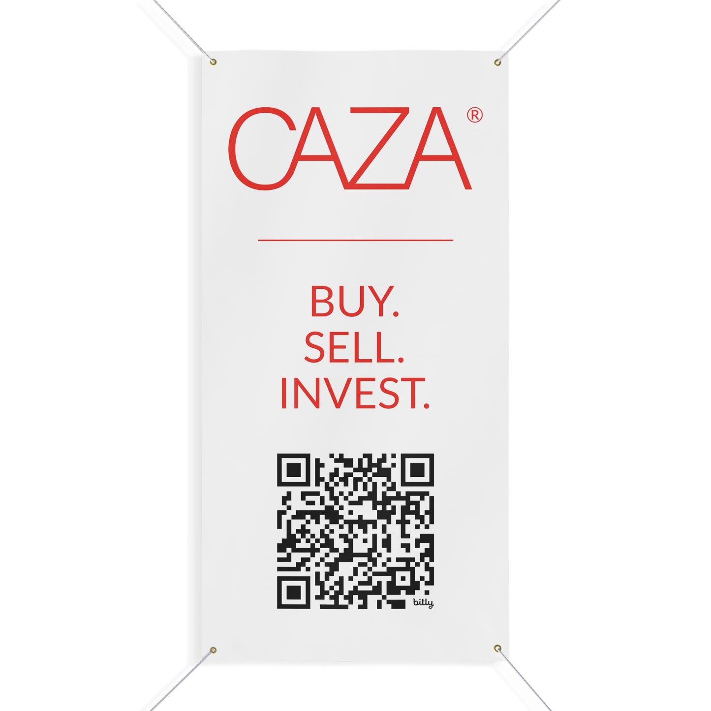 Buy. Sell. Invest. | Matte Banner (White)
