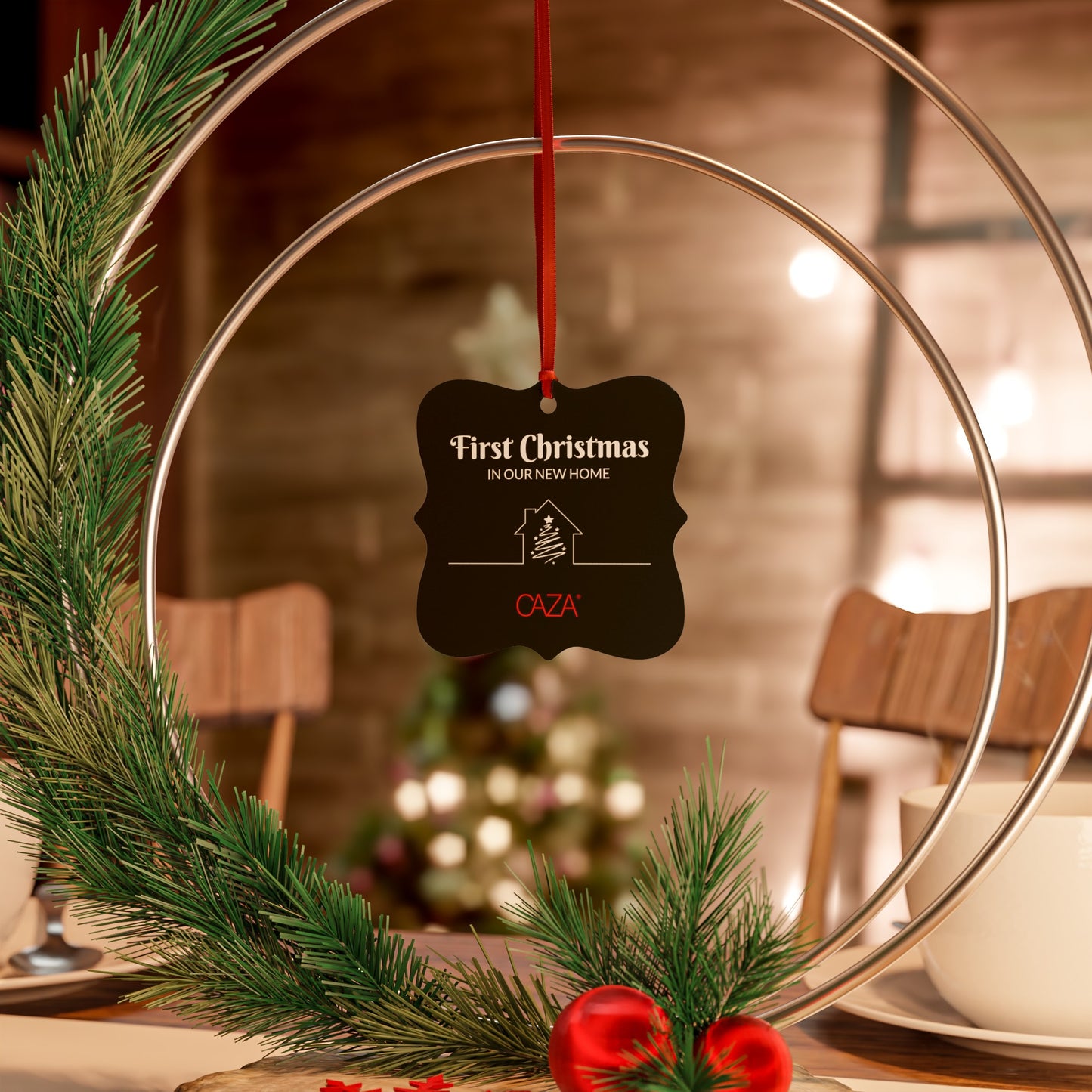 1st Christmas Aluminum Ornaments (Black)
