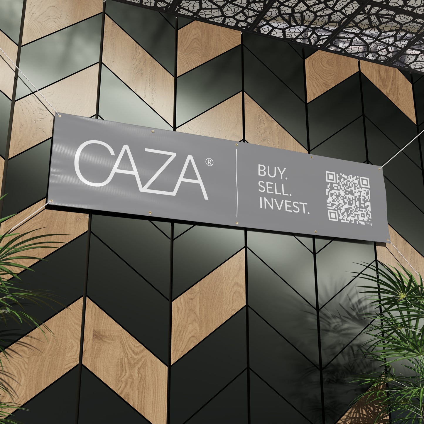 Buy. Sell. Invest. | Matte Banner (Grey)