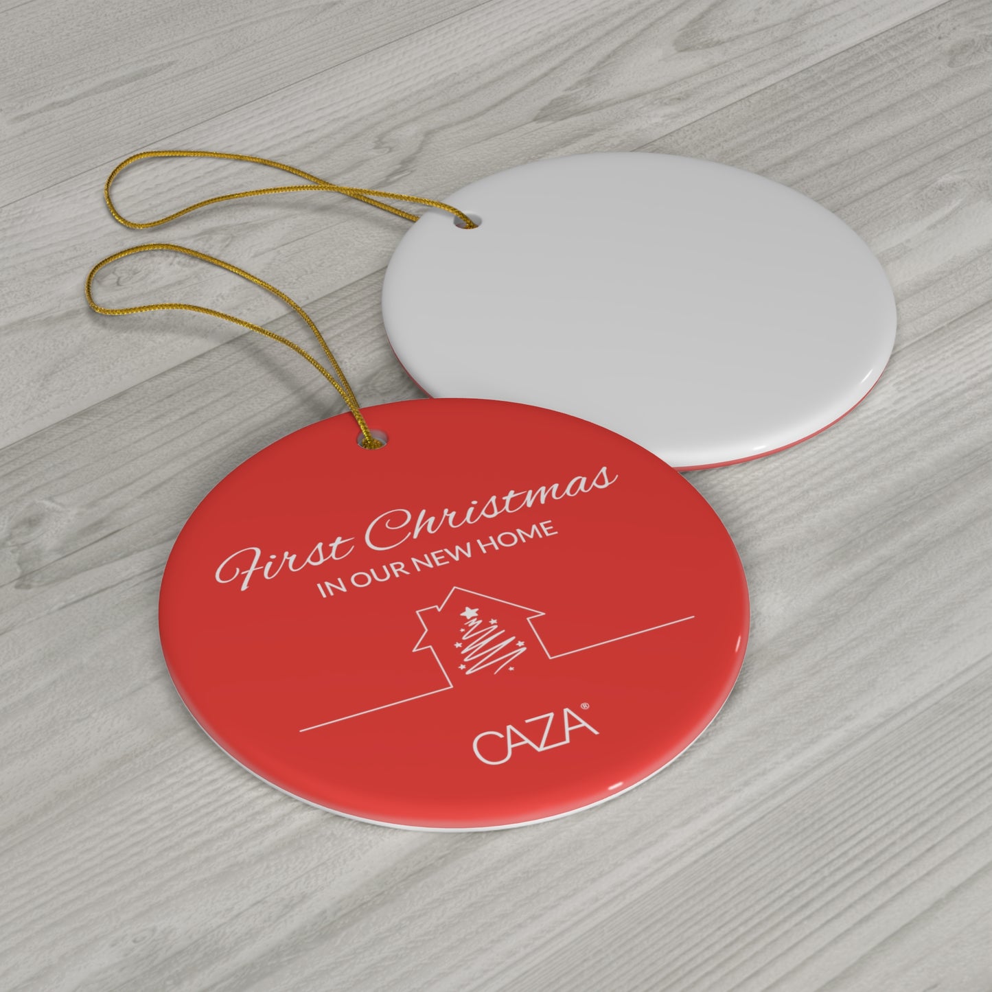 1st Christmas Ceramic Ornament (Red)