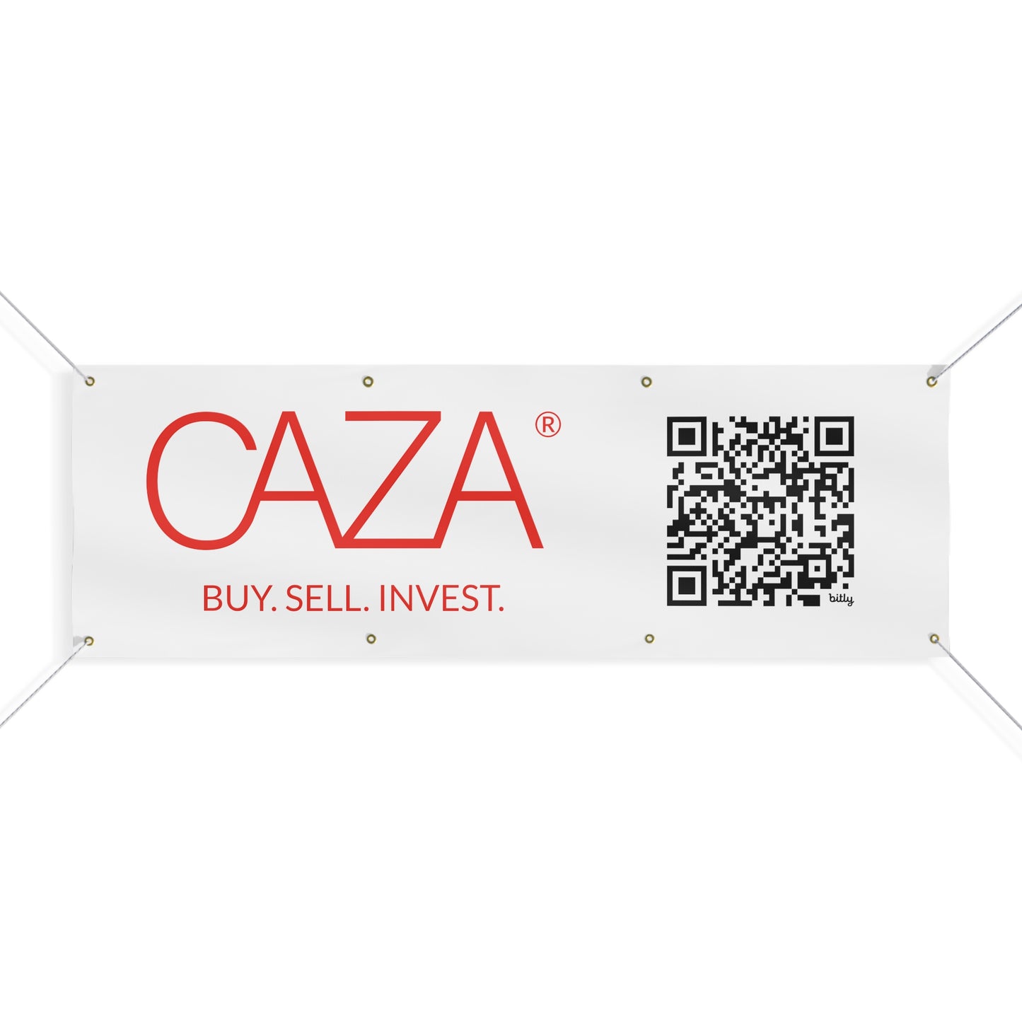 Buy. Sell. Invest. | Matte Banner (White)