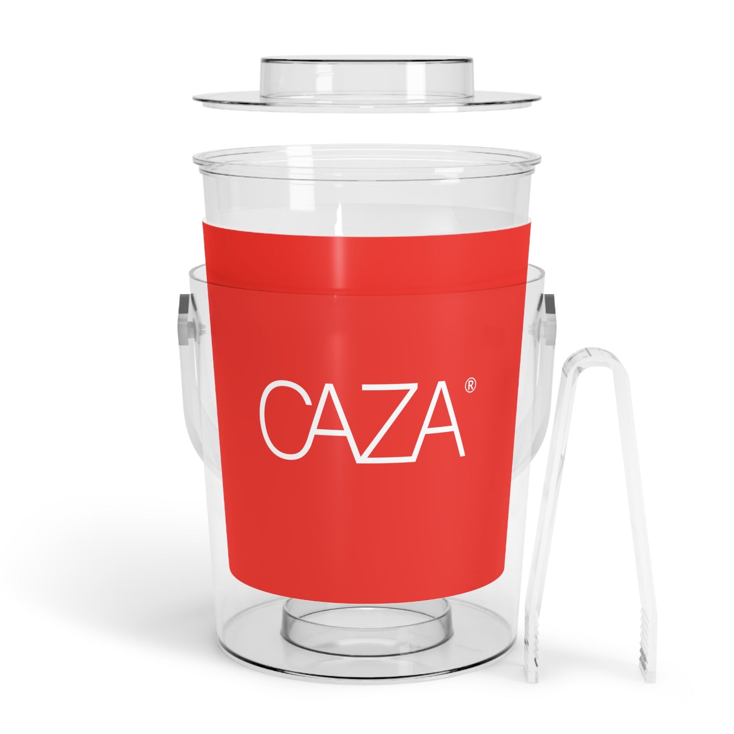 Ice Bucket with Tongs (Red)