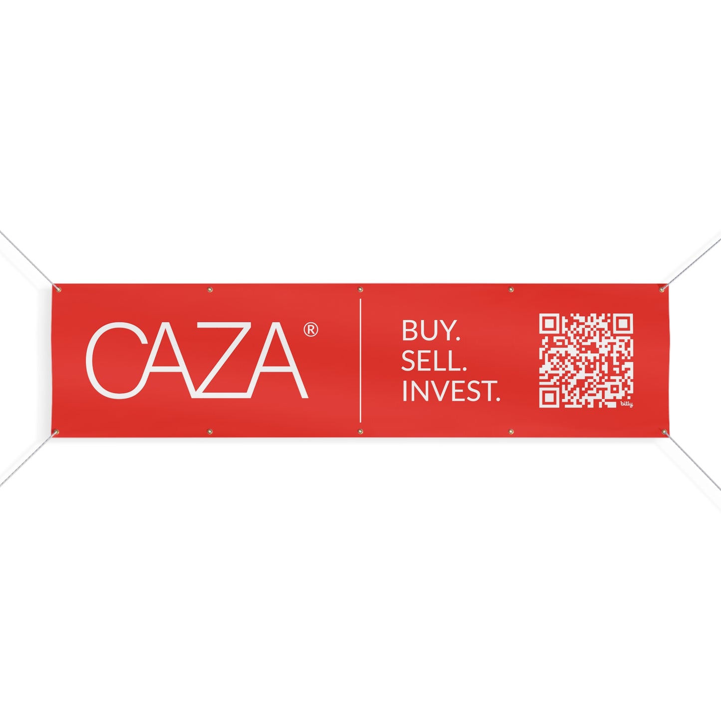 Buy. Sell. Invest. | Matte Banner (Red)