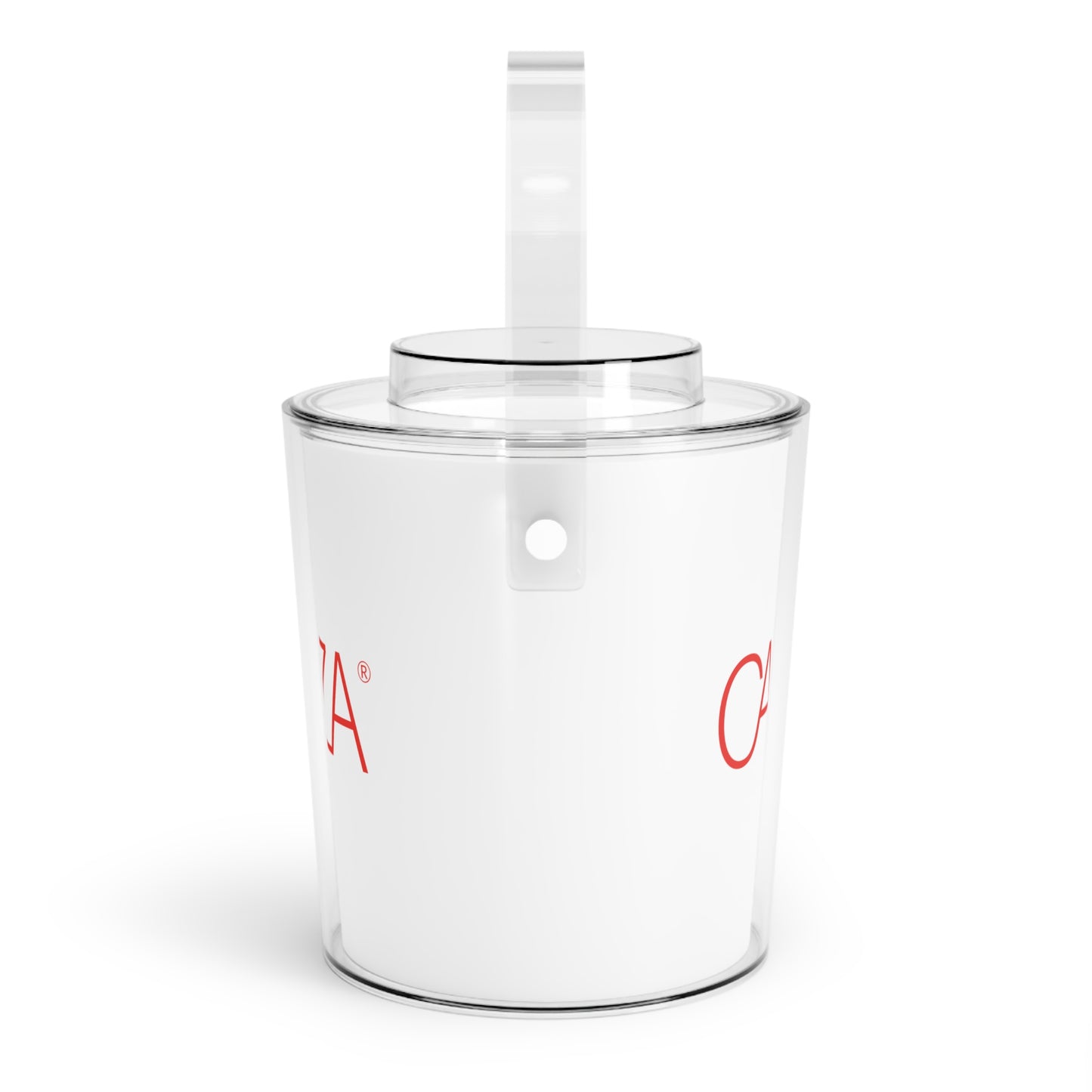 Ice Bucket with Tongs (White)