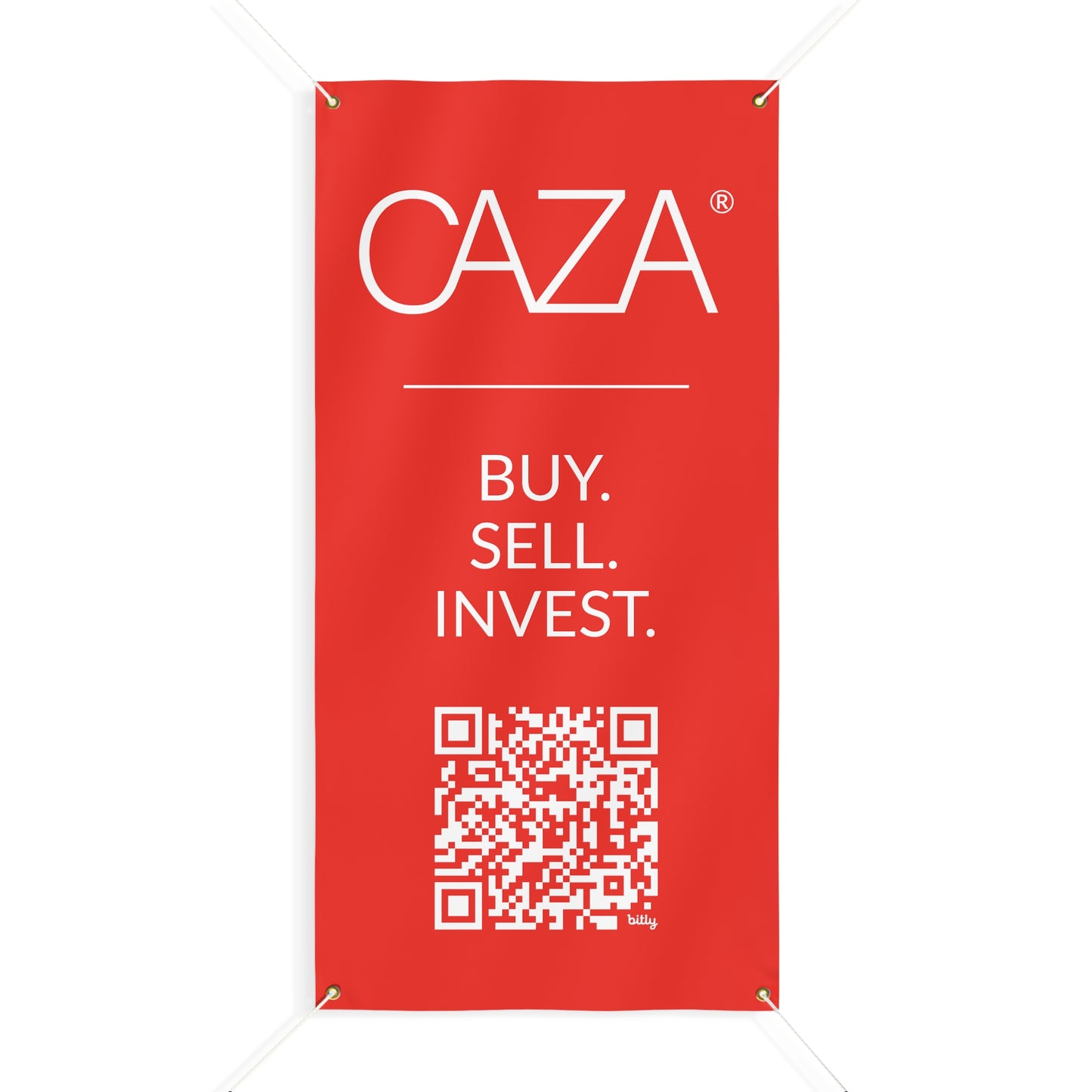 Buy. Sell. Invest. | Matte Banner (Red)