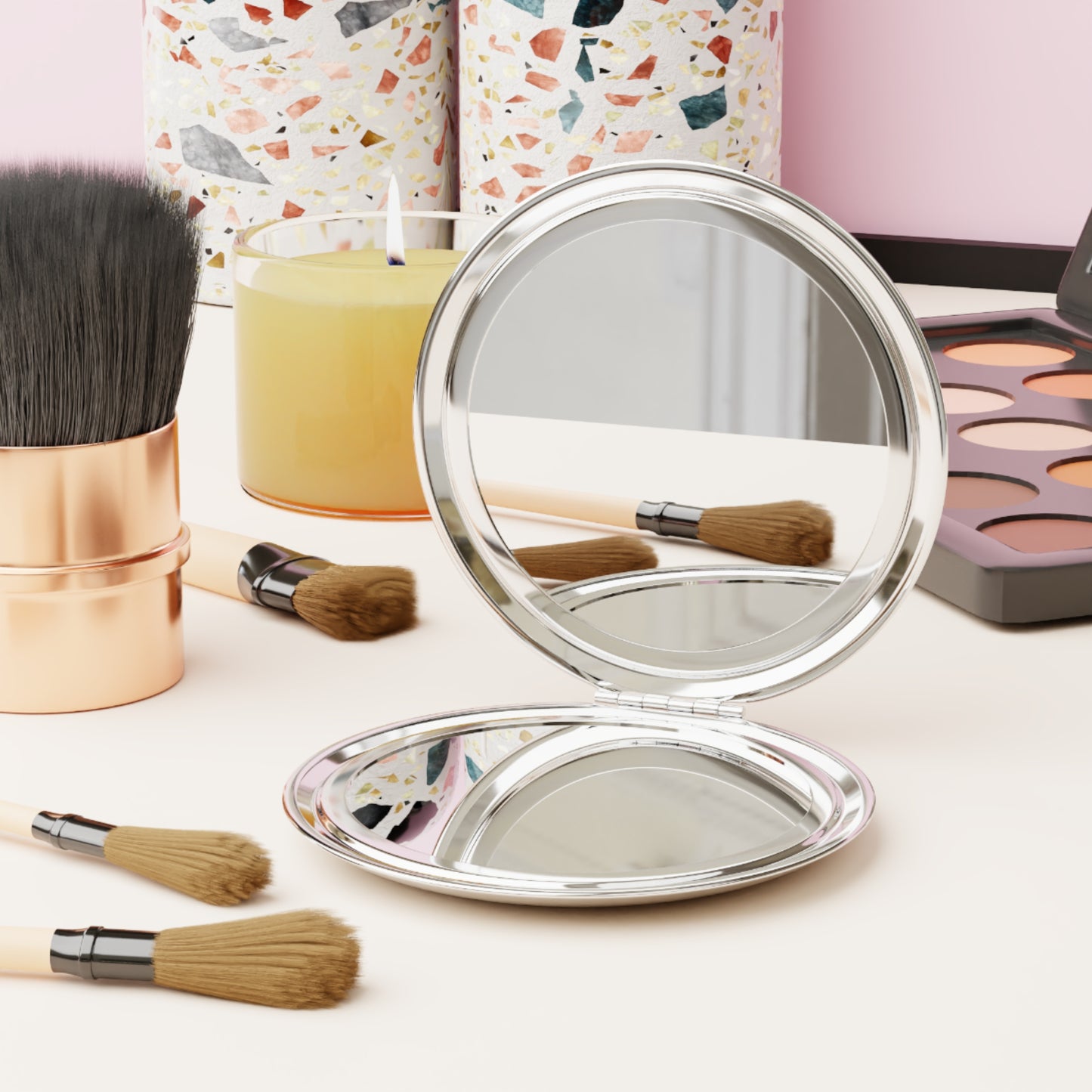 Compact Travel Mirror (Red)