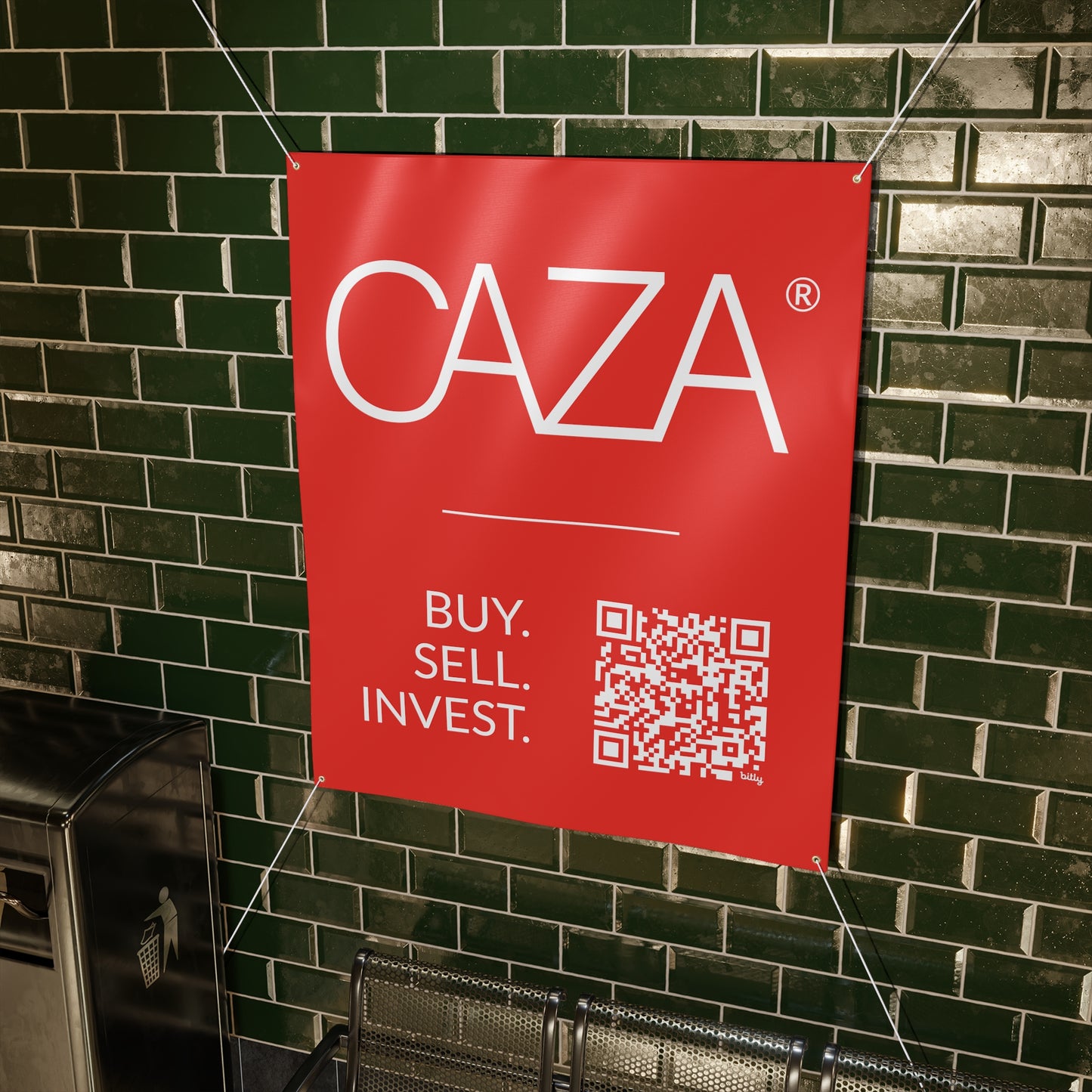 Buy. Sell. Invest. | Matte Banner (Red)