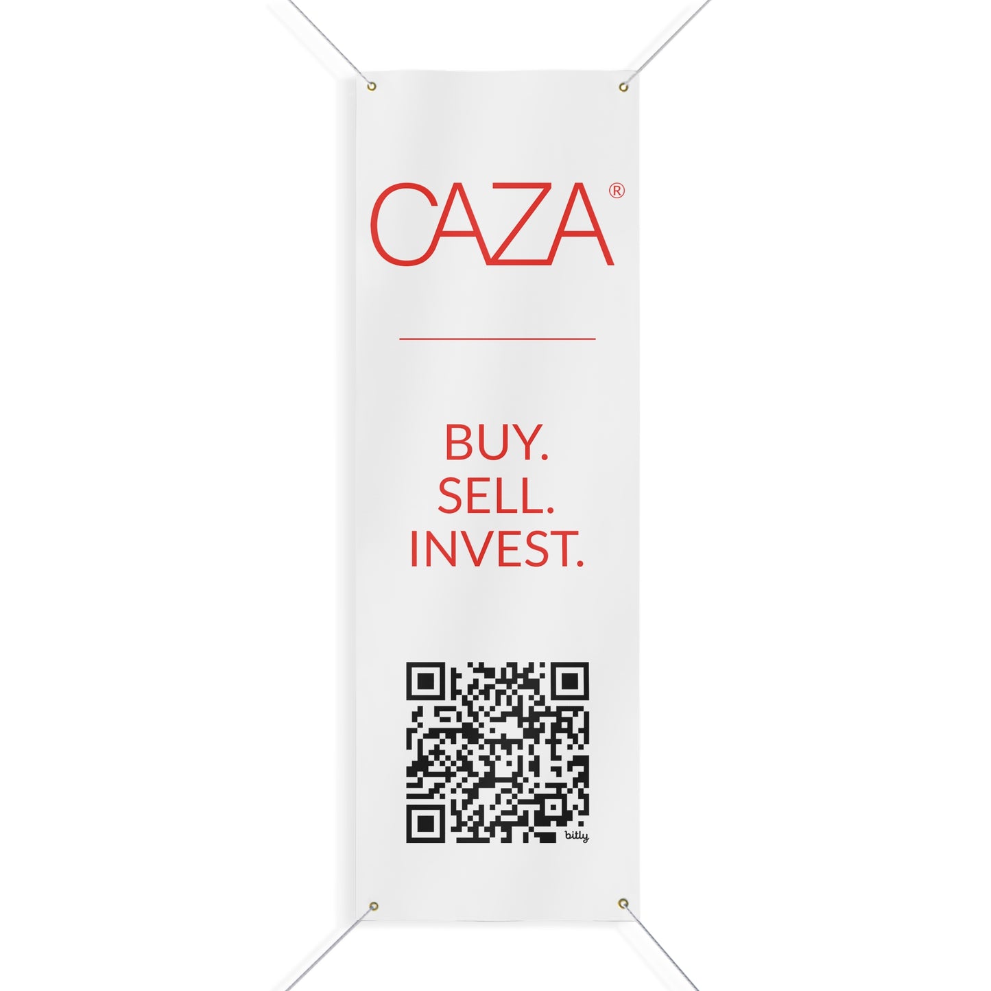 Buy. Sell. Invest. | Matte Banner (White)