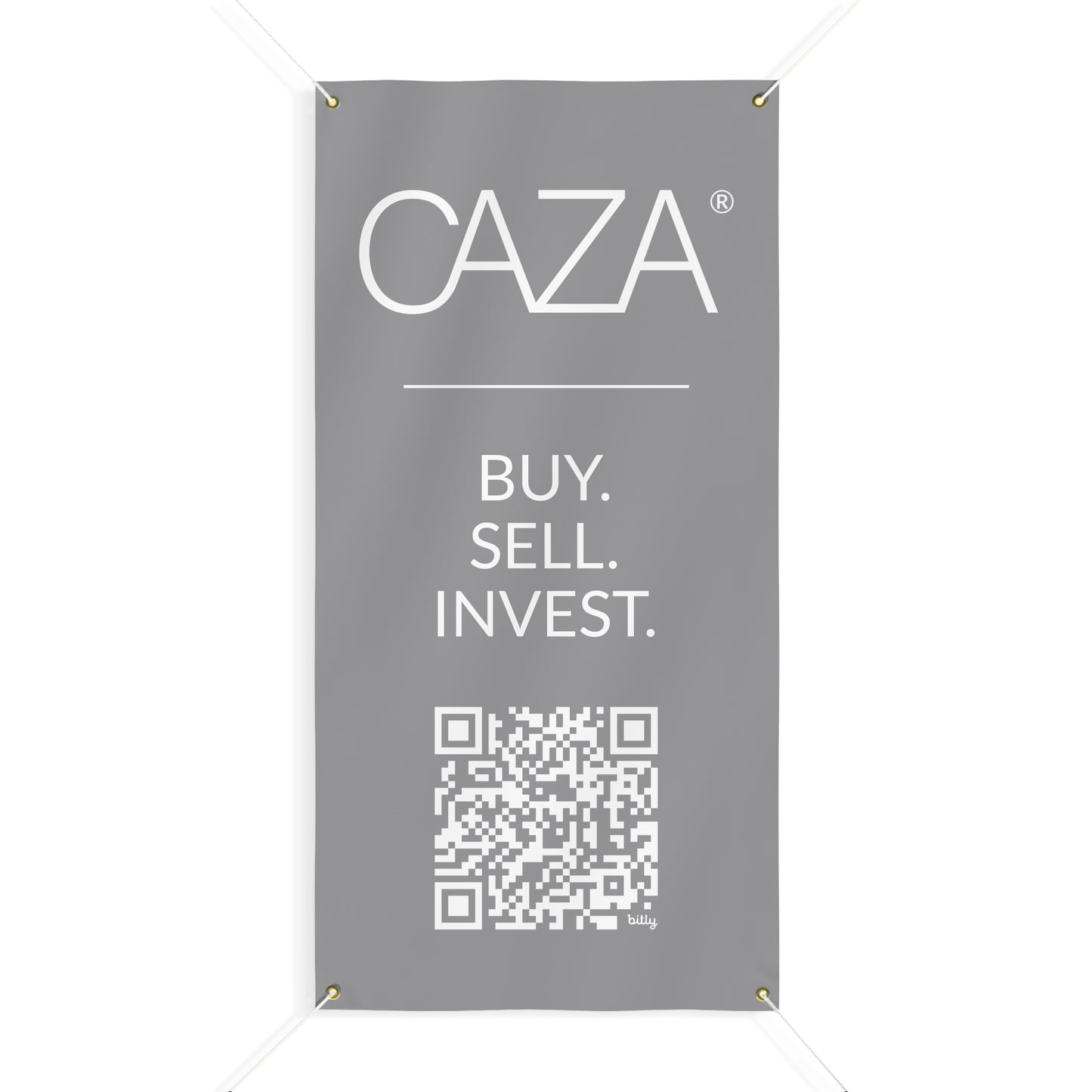 Buy. Sell. Invest. | Matte Banner (Grey)