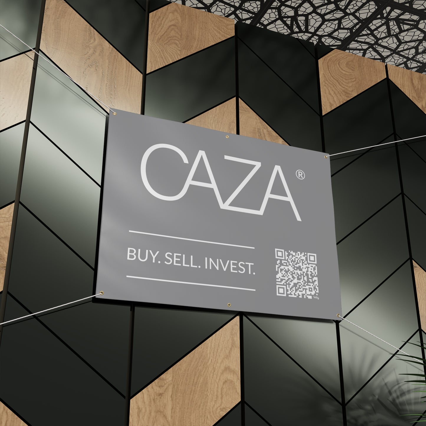 Buy. Sell. Invest. | Matte Banner (Grey)