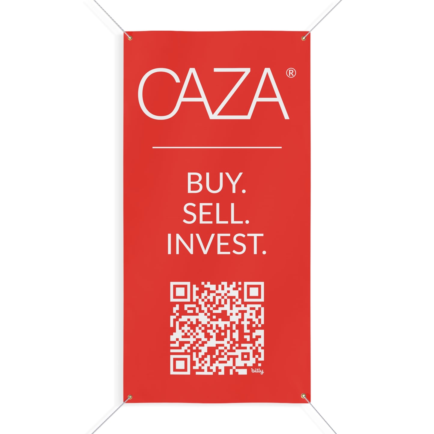 Buy. Sell. Invest. | Matte Banner (Red)
