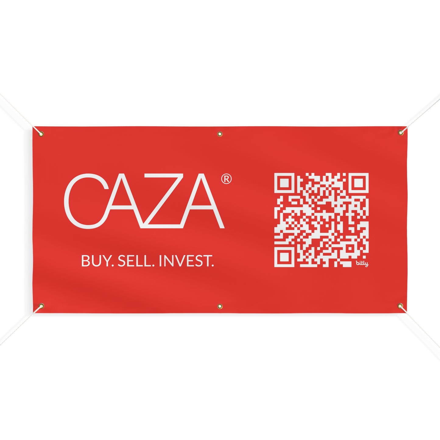 Buy. Sell. Invest. | Matte Banner (Red)
