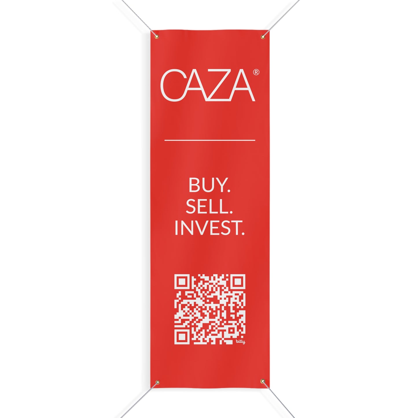 Buy. Sell. Invest. | Matte Banner (Red)