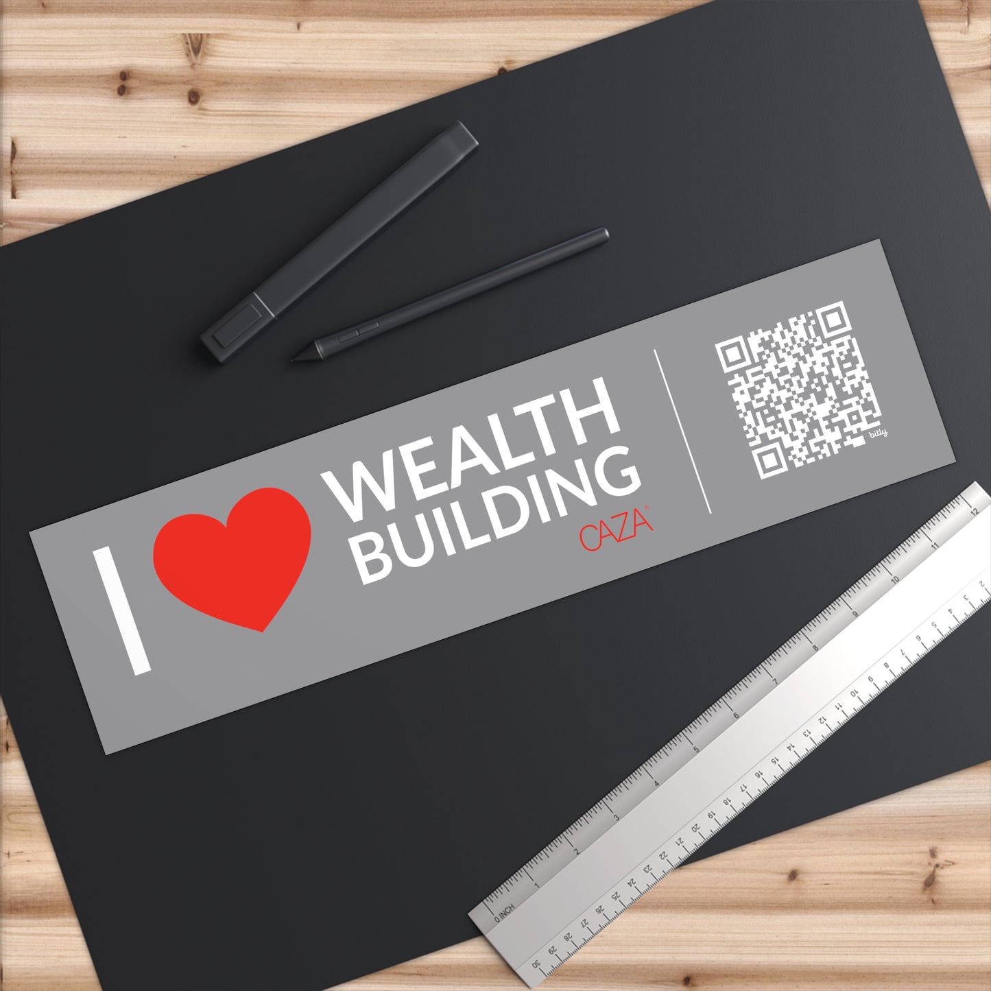 I ❤️ Wealth Building Bumper Stickers (Grey)