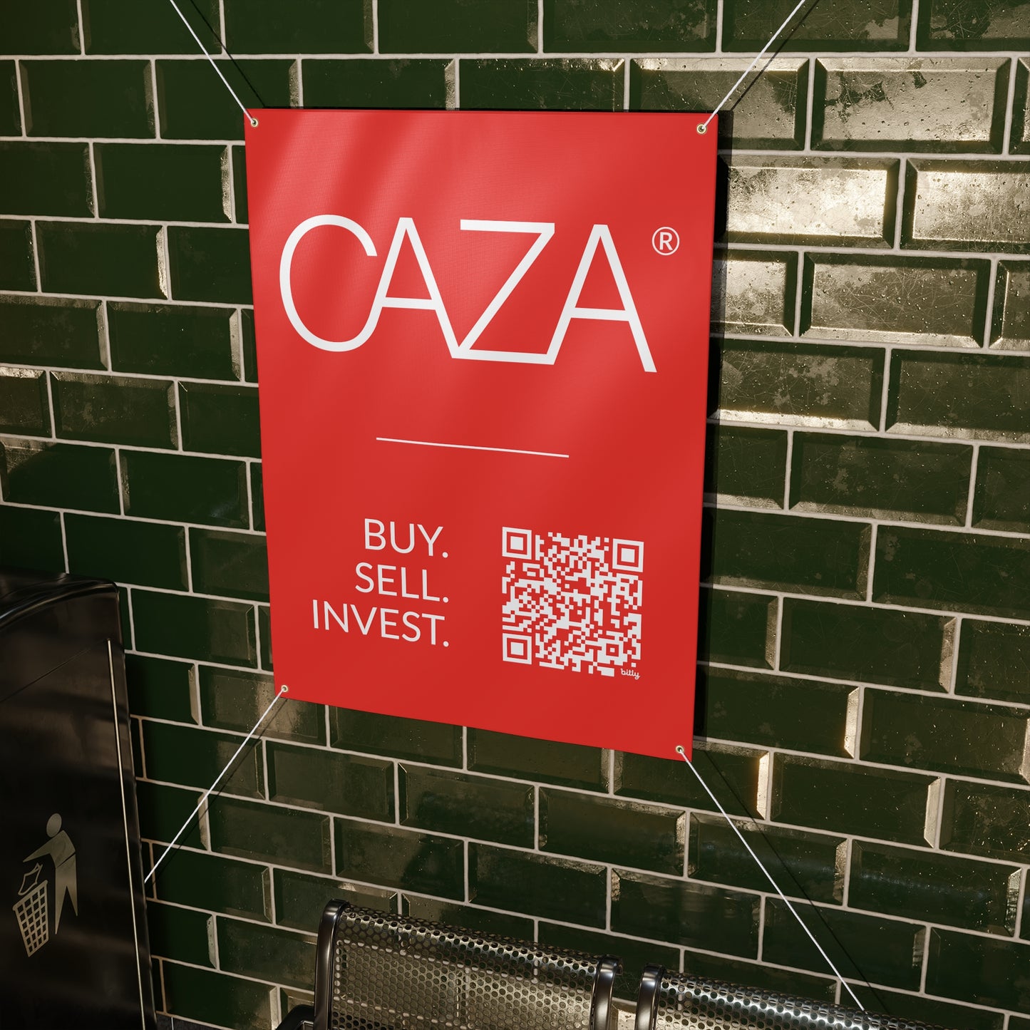 Buy. Sell. Invest. | Matte Banner (Red)