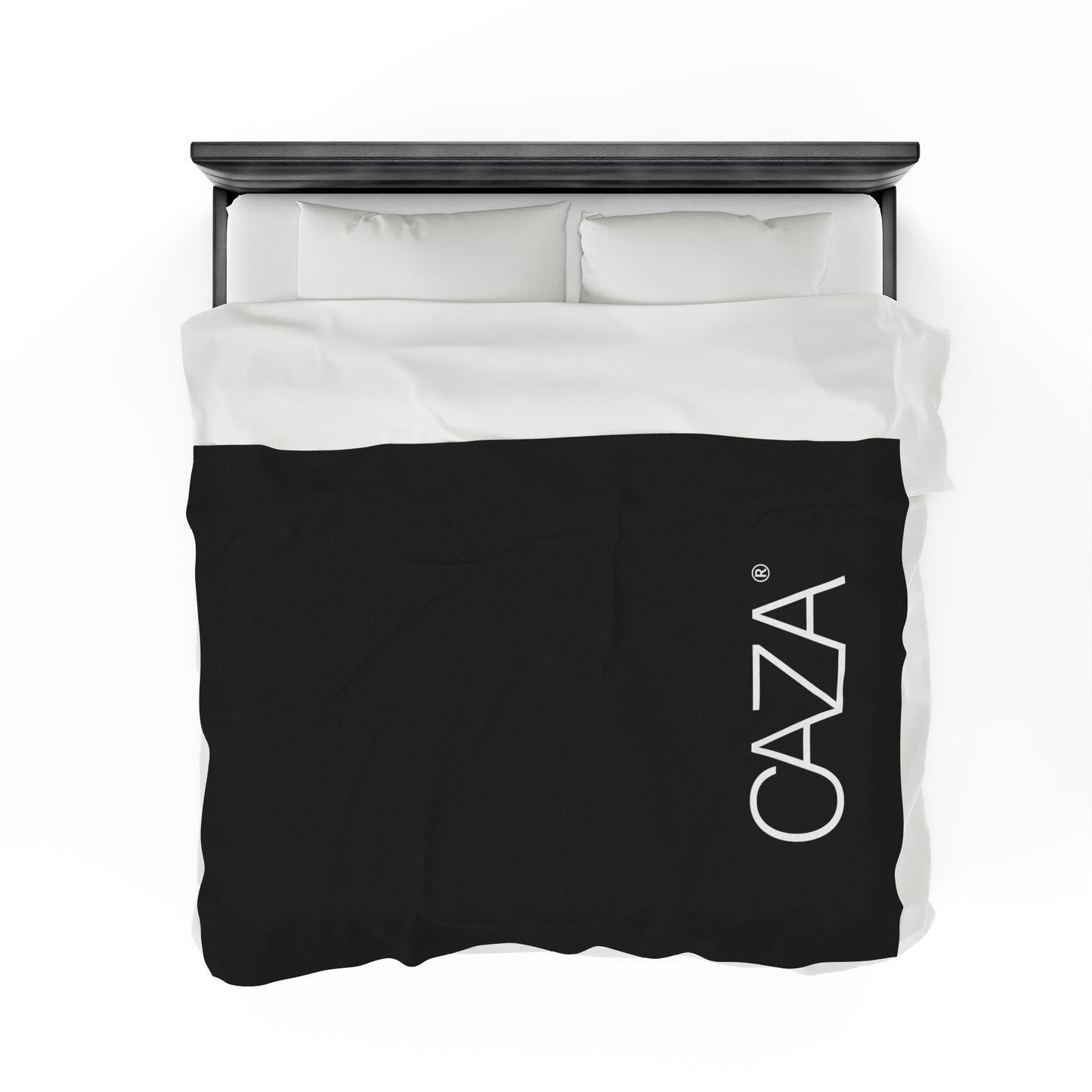 Velveteen Plush Blanket (Black with White Logo)