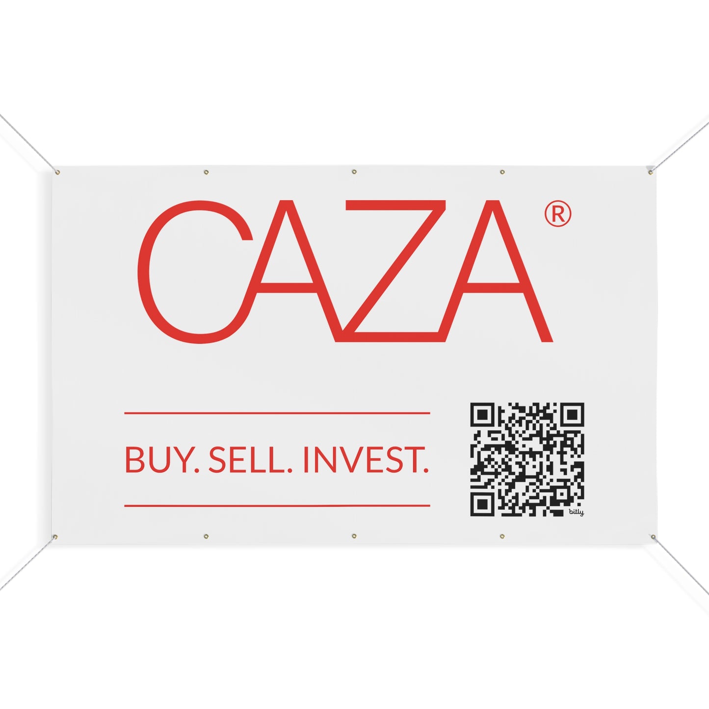 Buy. Sell. Invest. | Matte Banner (White)