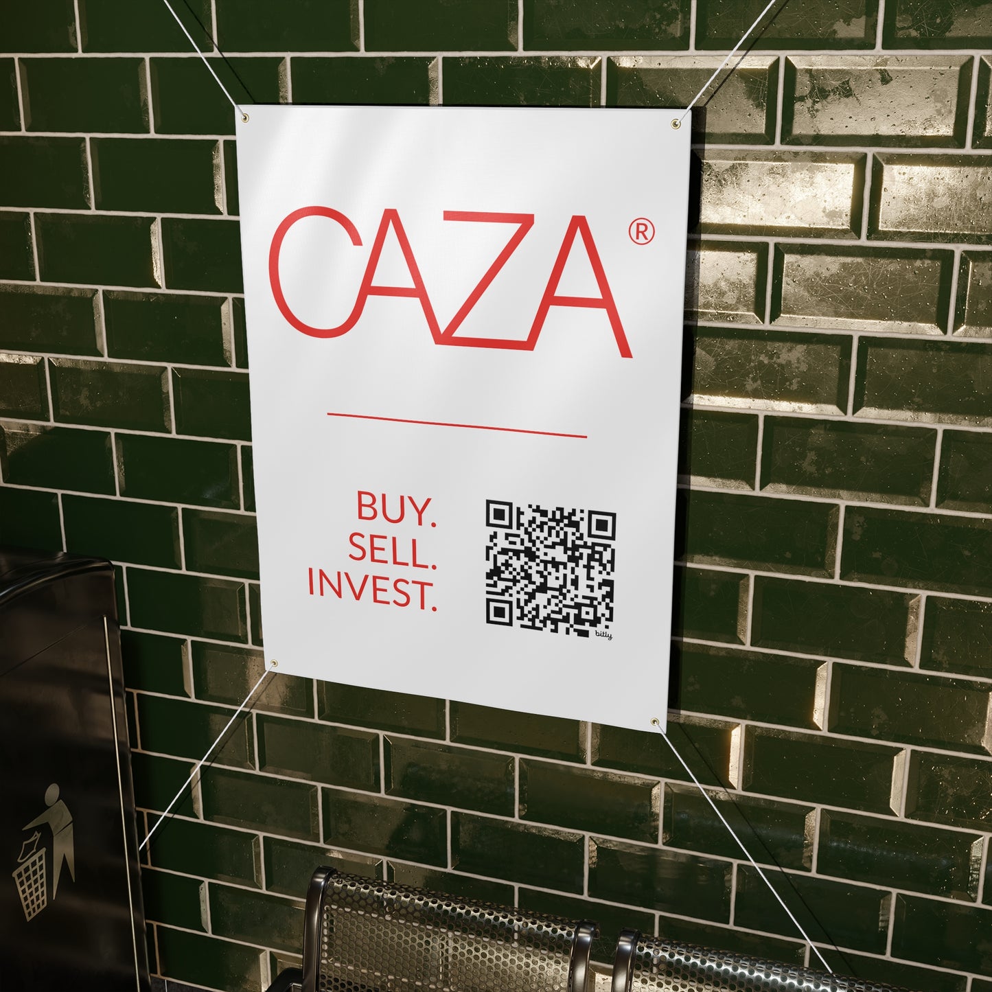 Buy. Sell. Invest. | Matte Banner (White)