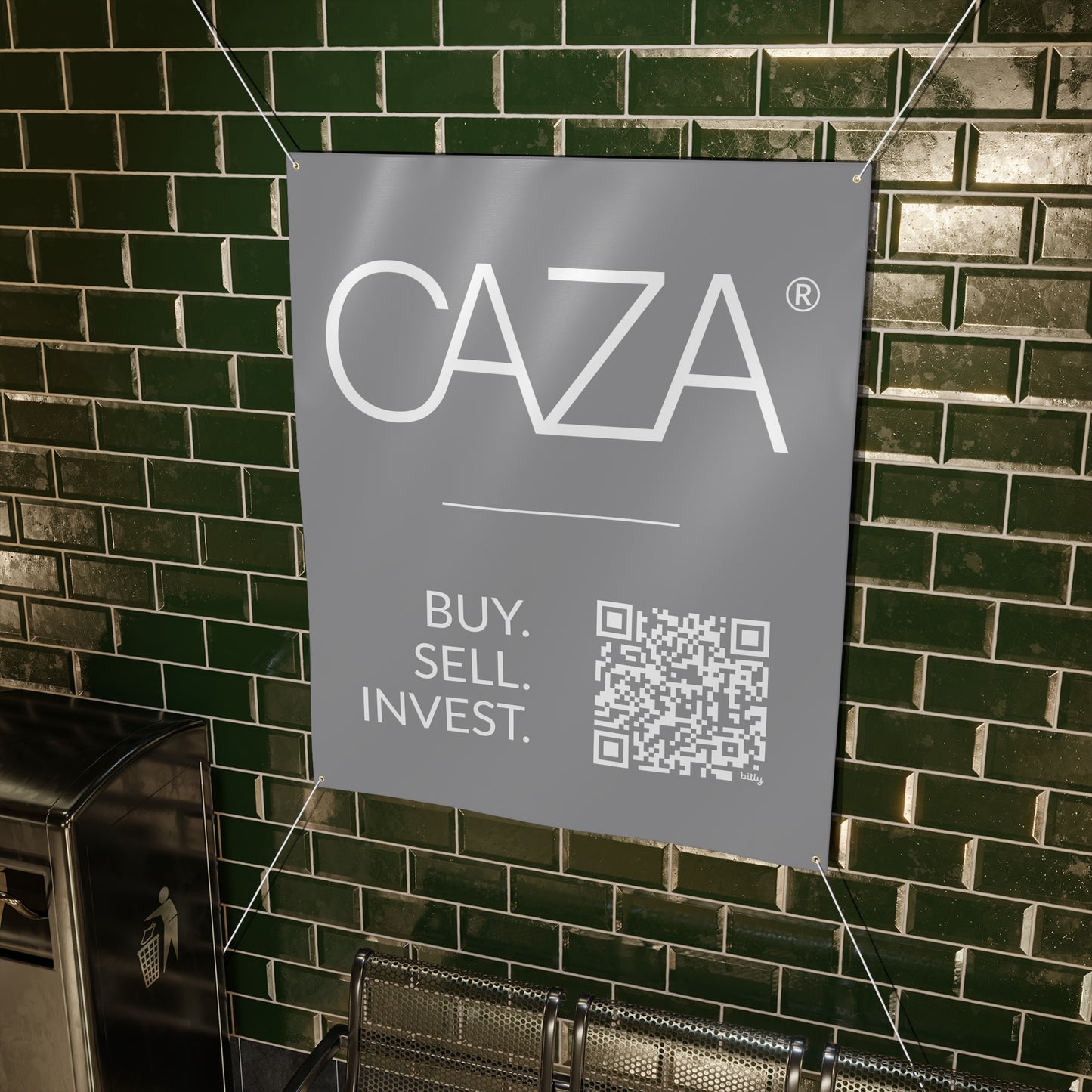 Buy. Sell. Invest. | Matte Banner (Grey)