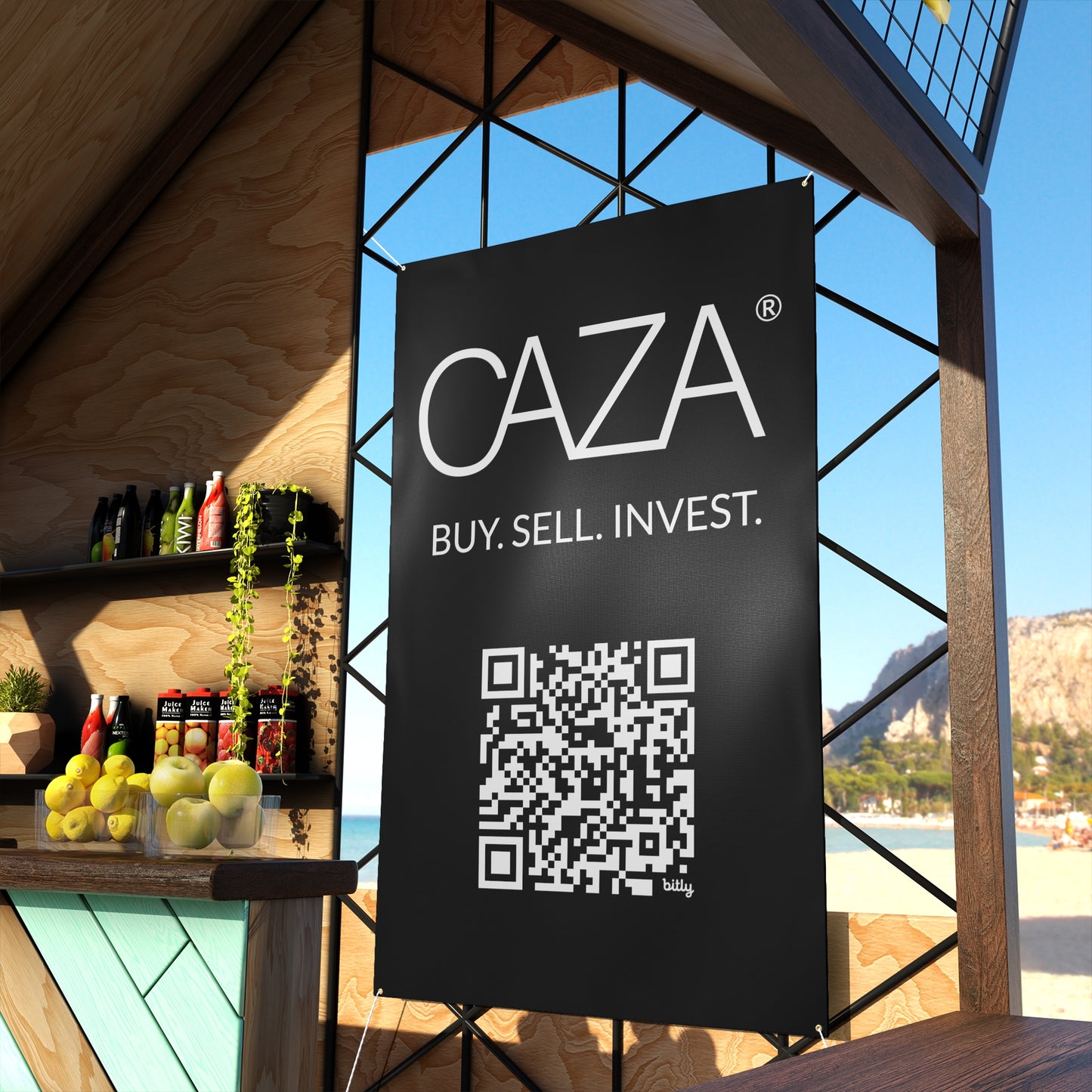 Buy. Sell. Invest. | Matte Banner (Black)