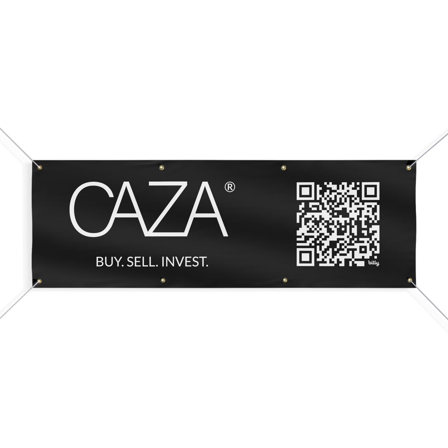Buy. Sell. Invest. | Matte Banner (Black)