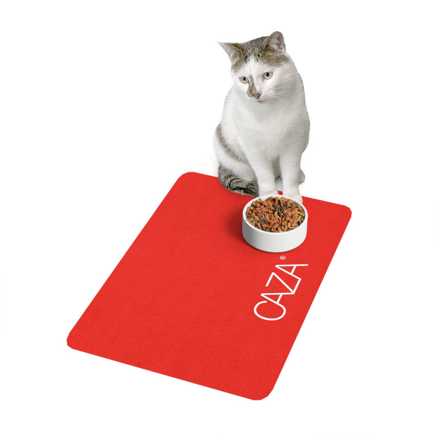 Rectangle Pet Food Mat (Red)
