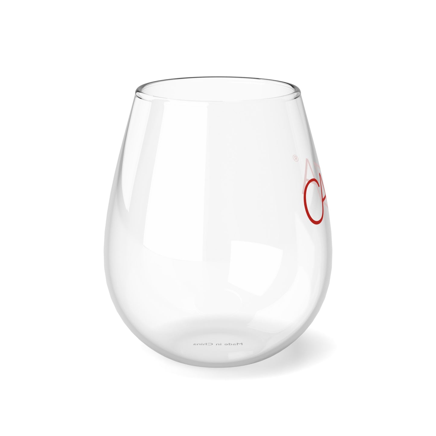 Stemless Wine Glass | Red CAZA® Logo