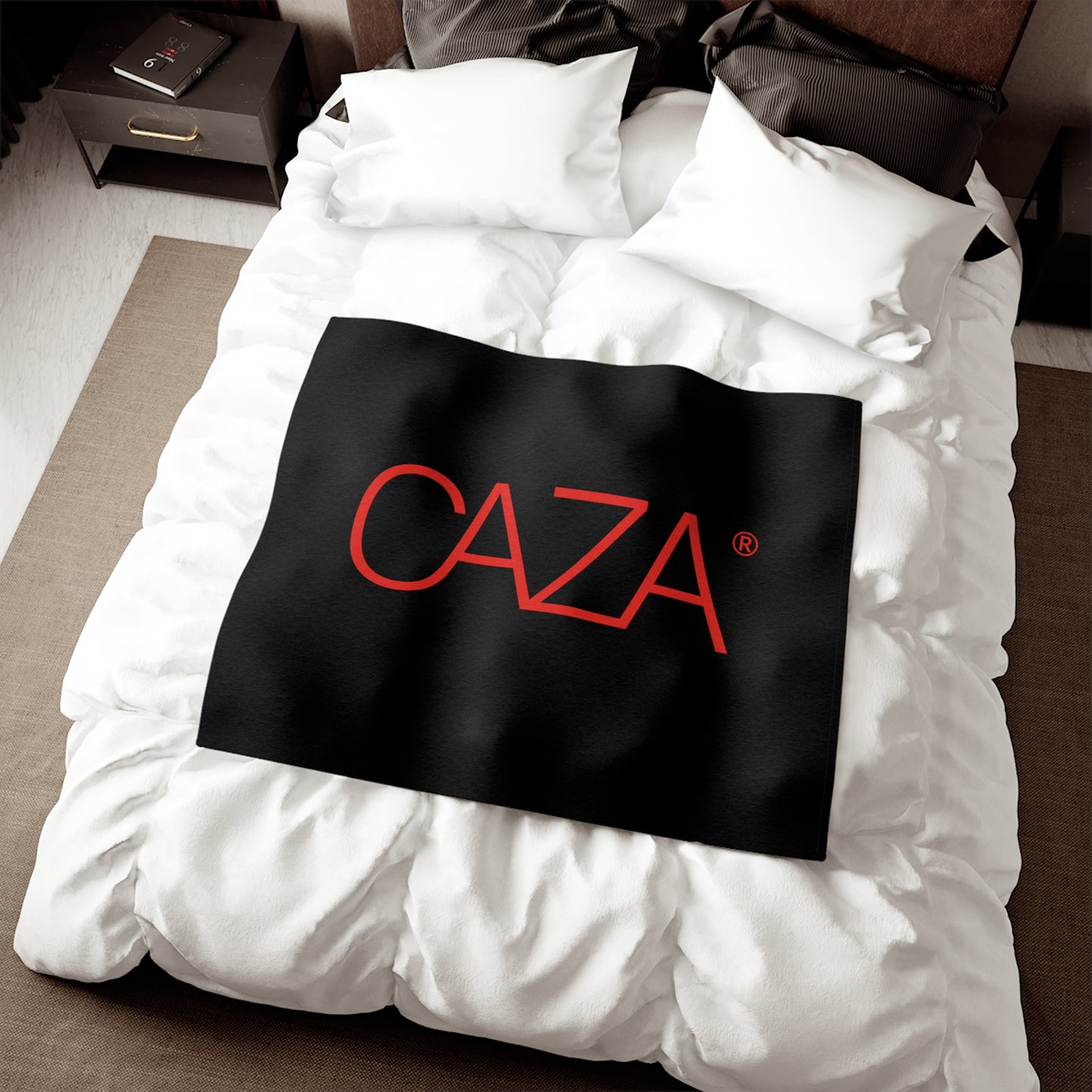 Sweatshirt Blanket (Black with Red Logo)