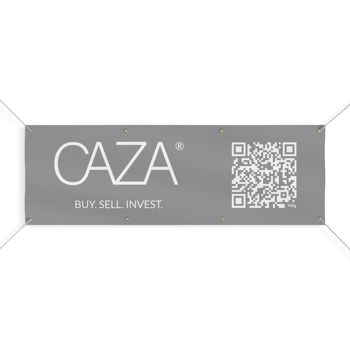 Buy. Sell. Invest. | Matte Banner (Grey)