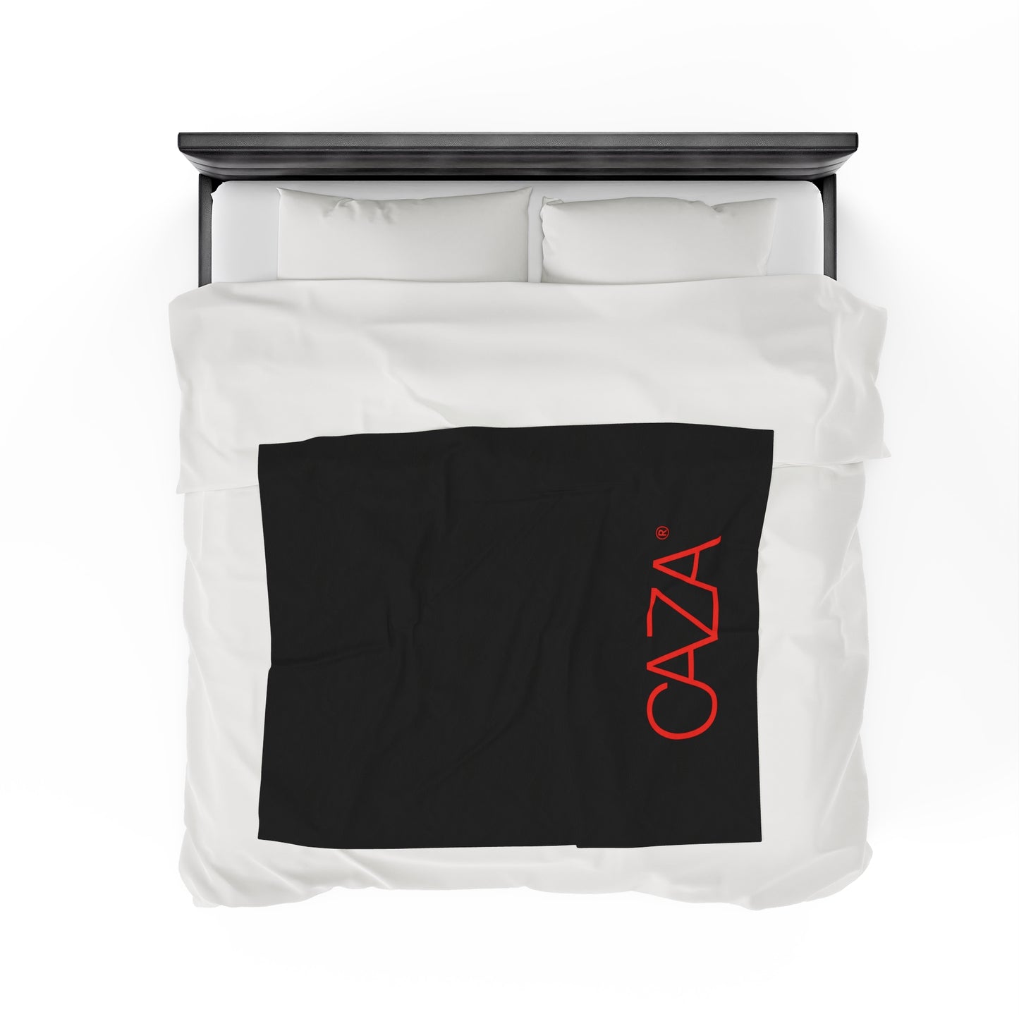 Velveteen Plush Blanket (Black with Red Logo)
