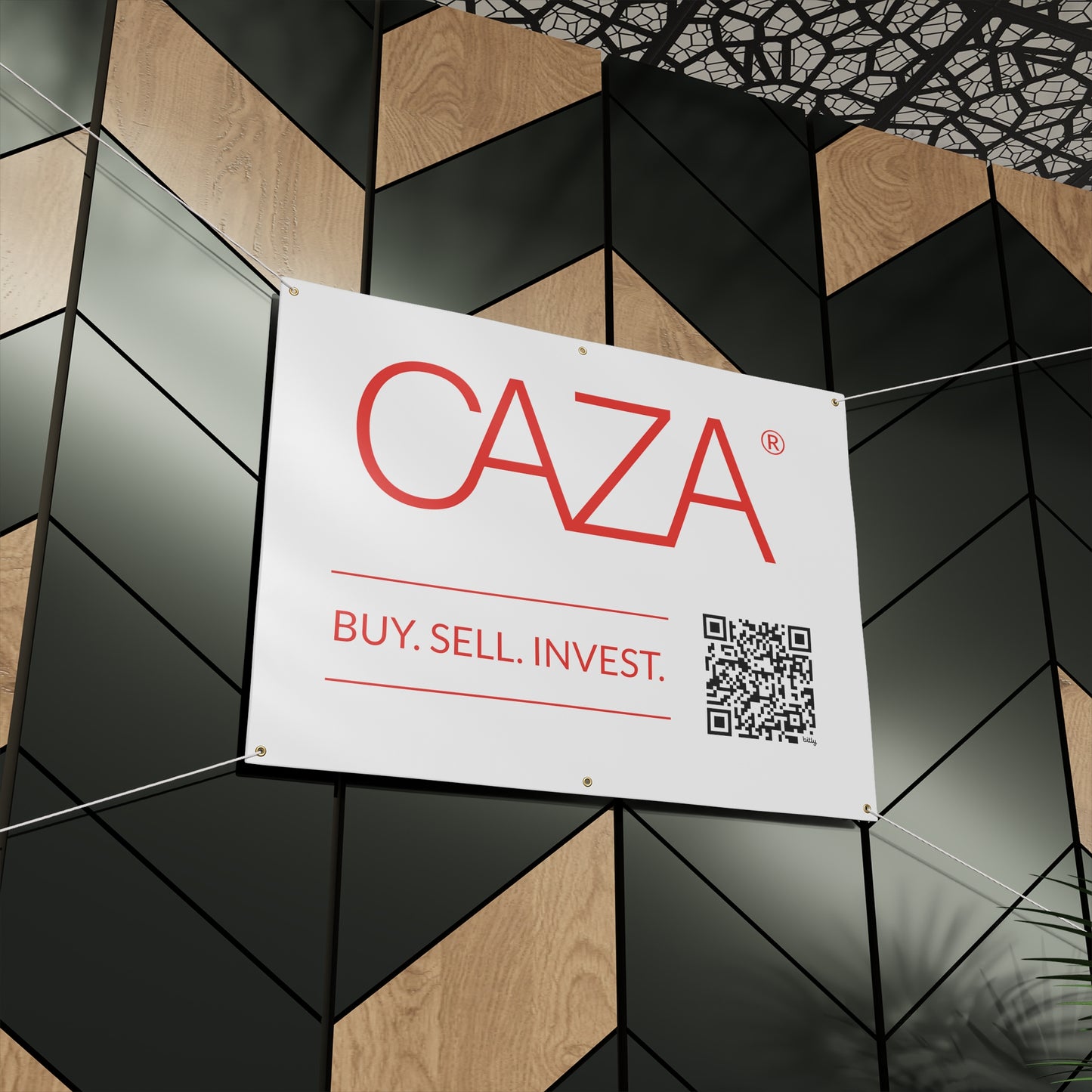 Buy. Sell. Invest. | Matte Banner (White)