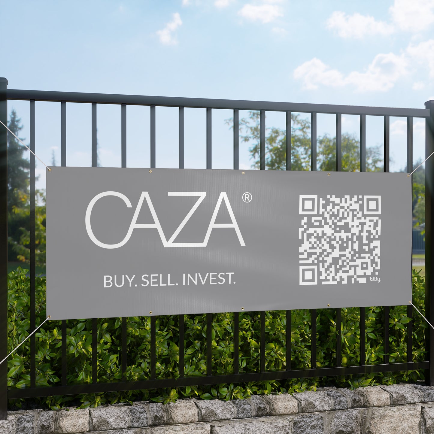 Buy. Sell. Invest. | Matte Banner (Grey)