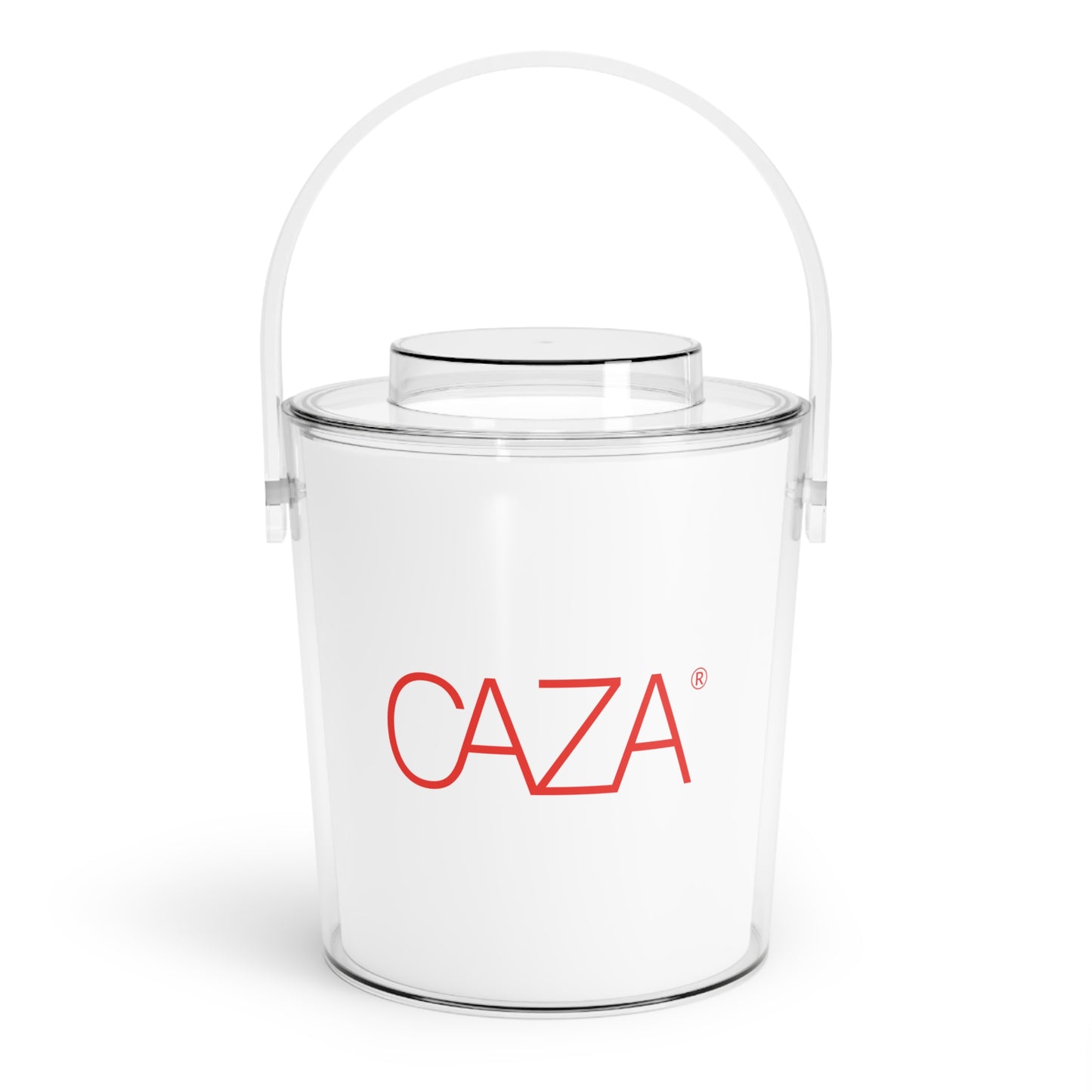 Ice Bucket with Tongs (White)