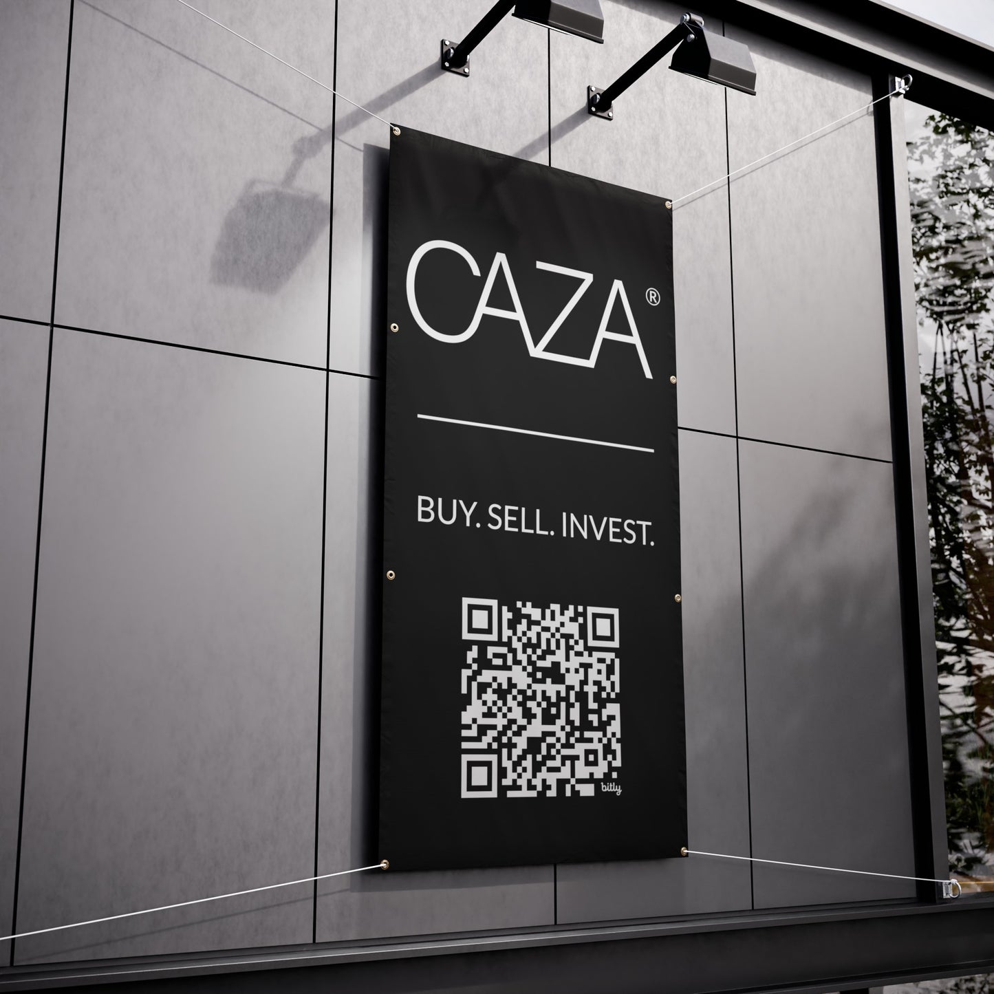 Buy. Sell. Invest. | Vinyl Banners (Black)