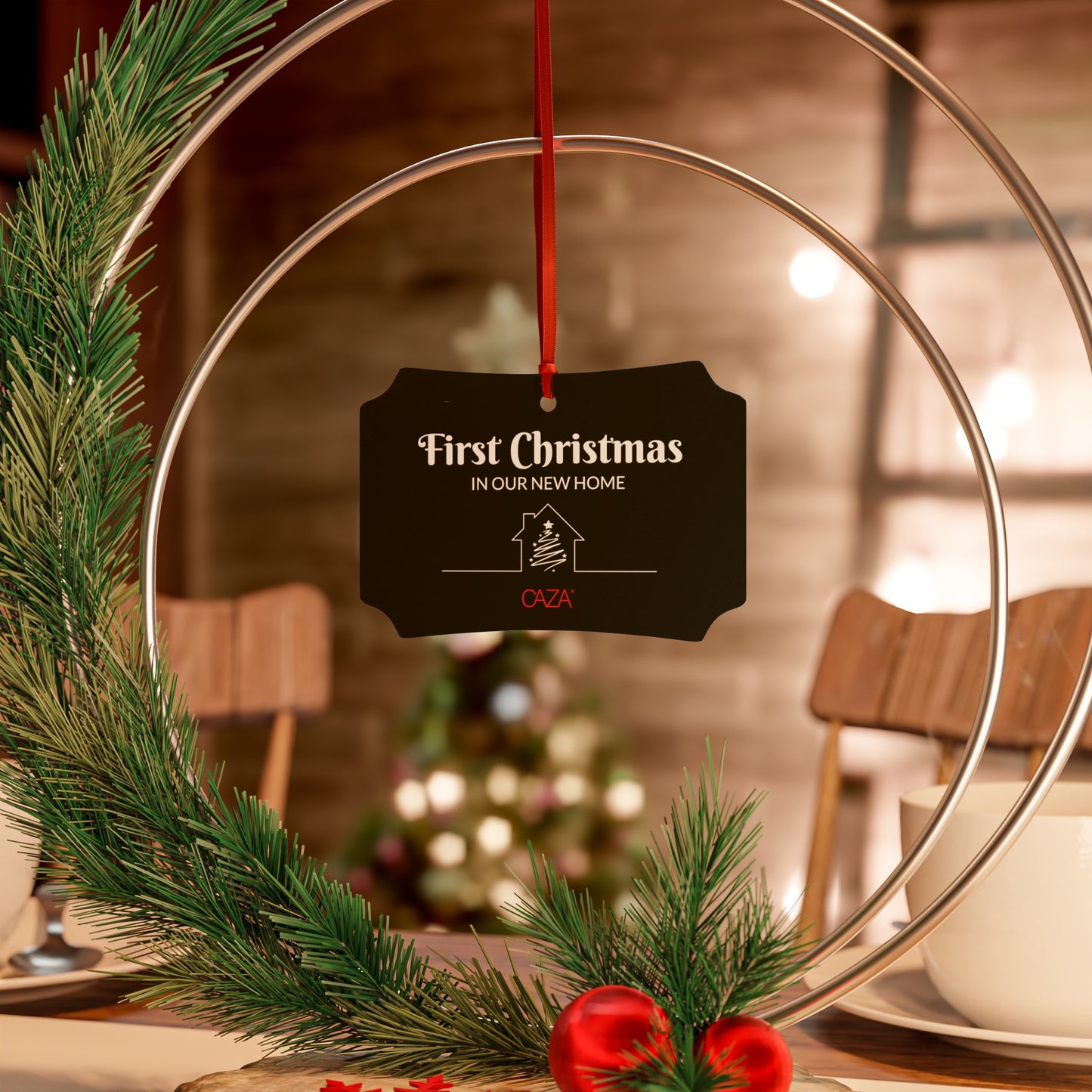 1st Christmas Aluminum Ornaments (Black)