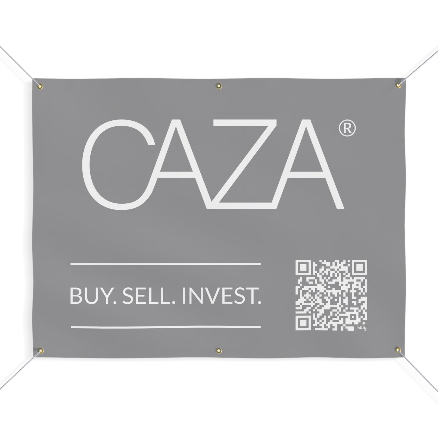 Buy. Sell. Invest. | Matte Banner (Grey)